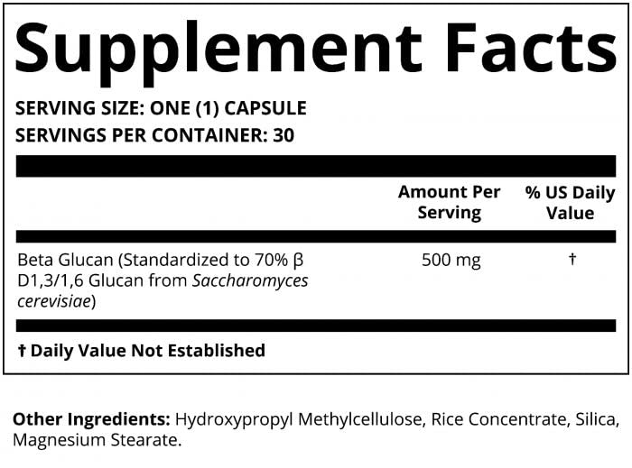 Beta Glucan 1,3D Supplement - Immune Support & Wellness Booster | Vegan, Non-GMO | Perfect for Daily Health Maintenance & Immune System Strengthening