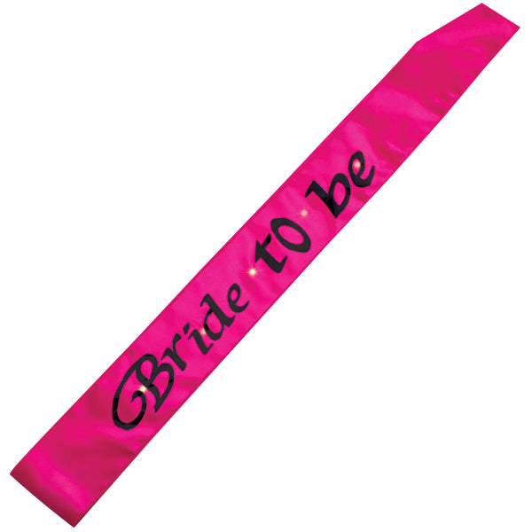 Bride to Be Hot Pink Flashing Hen's Night Party Sash - Bachelorette Party Accessory for Wedding Showers & Girls Night Out
