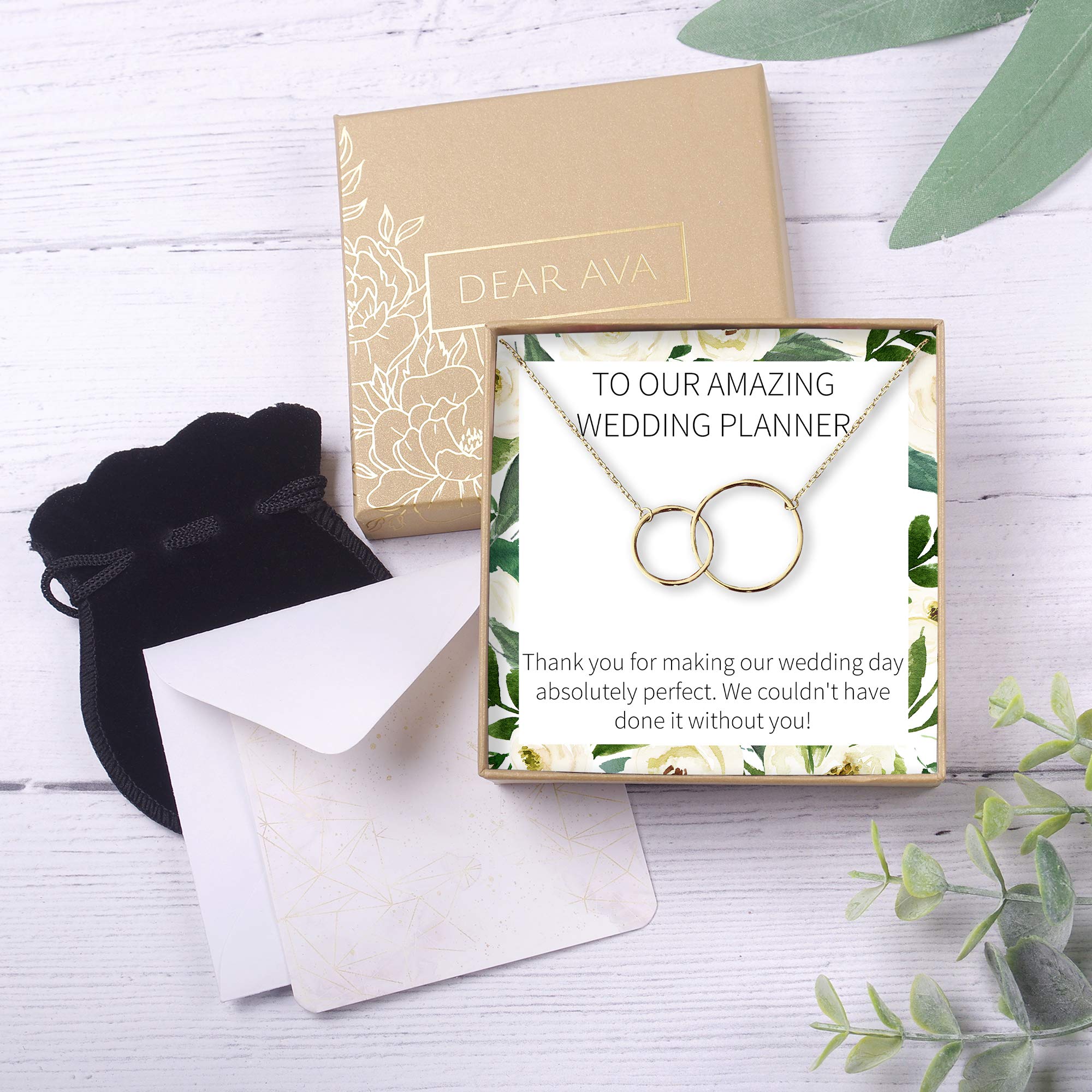 Dear Ava Wedding Planner Gift Necklace - Elegant Jewelry for Wedding Coordinators, Thank You & Appreciation Present - Perfect for Bridal Party Gifts, Wedding Planner Appreciation, and Special Occasions