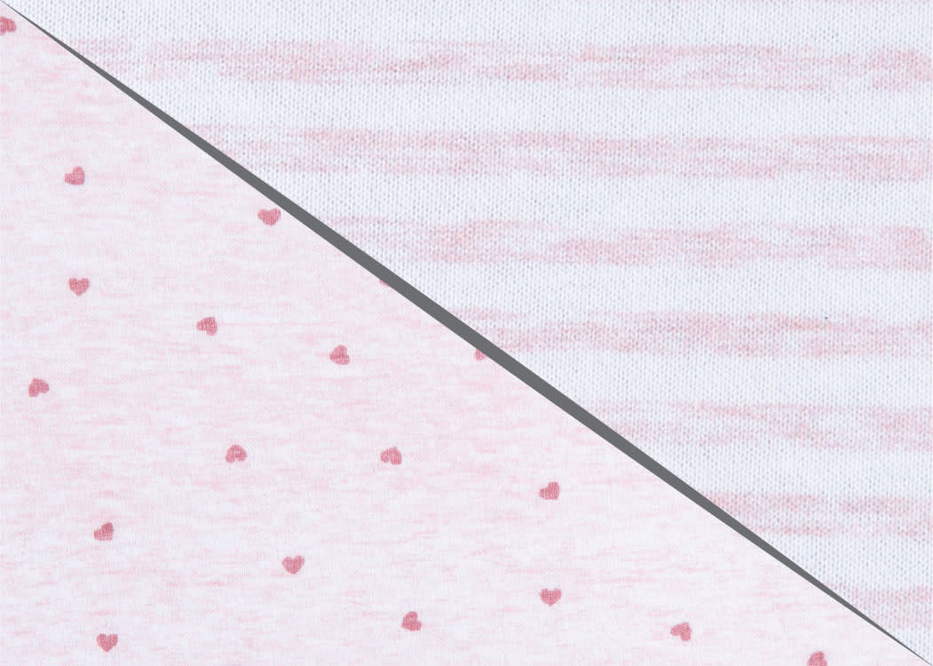 BabyGap Pink Hearts & Stripes 100% Organic Cotton Crib Sheets 2 Pack - Soft Nursery Bedding for Safe Baby Sleep & Nursery Decor