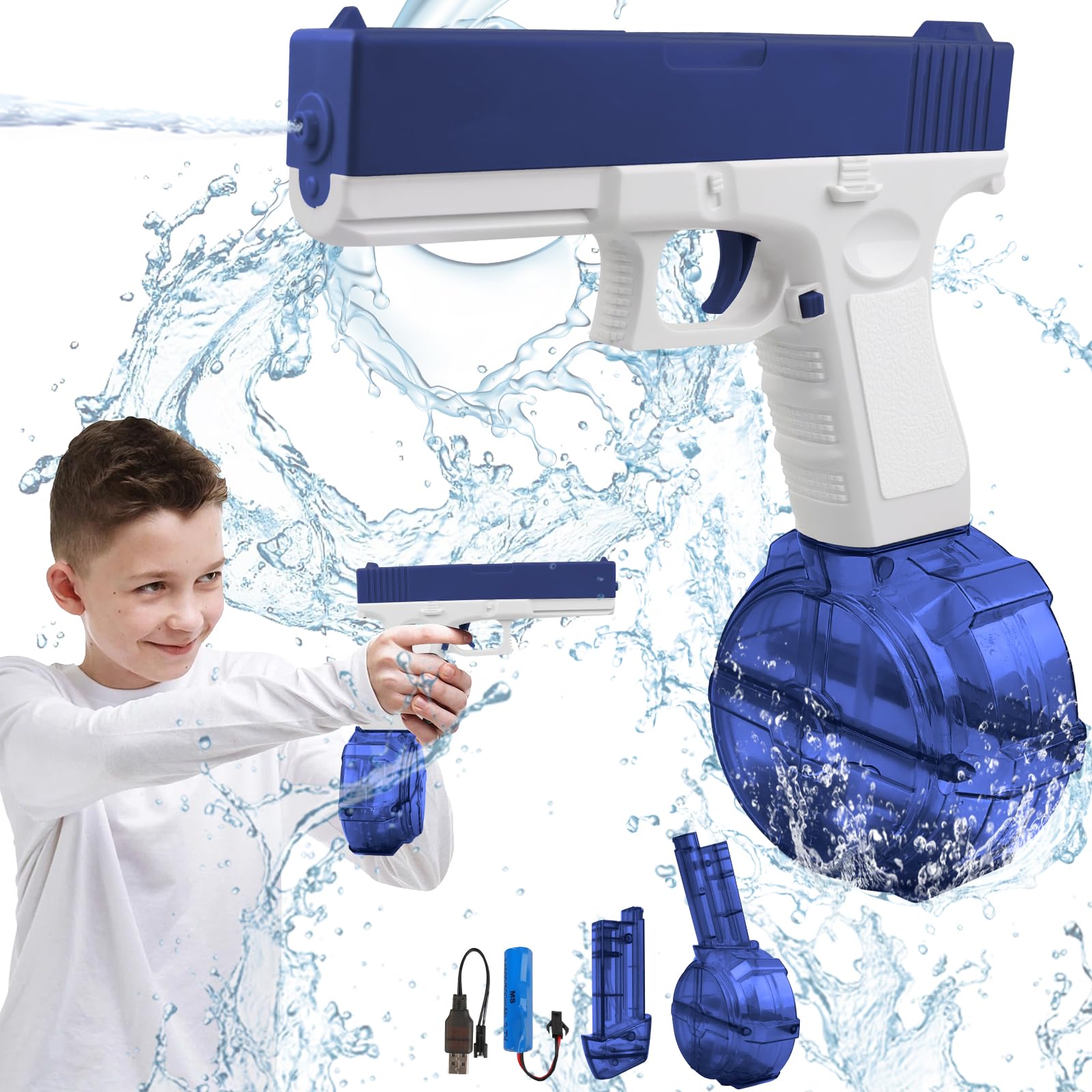 Electric Water Gun for Kids & Adults - High-Powered 32ft Long Range Water Blaster for Pool, Beach, Summer Fun | Perfect for Backyard Battles, Outdoor Games & Water Fights