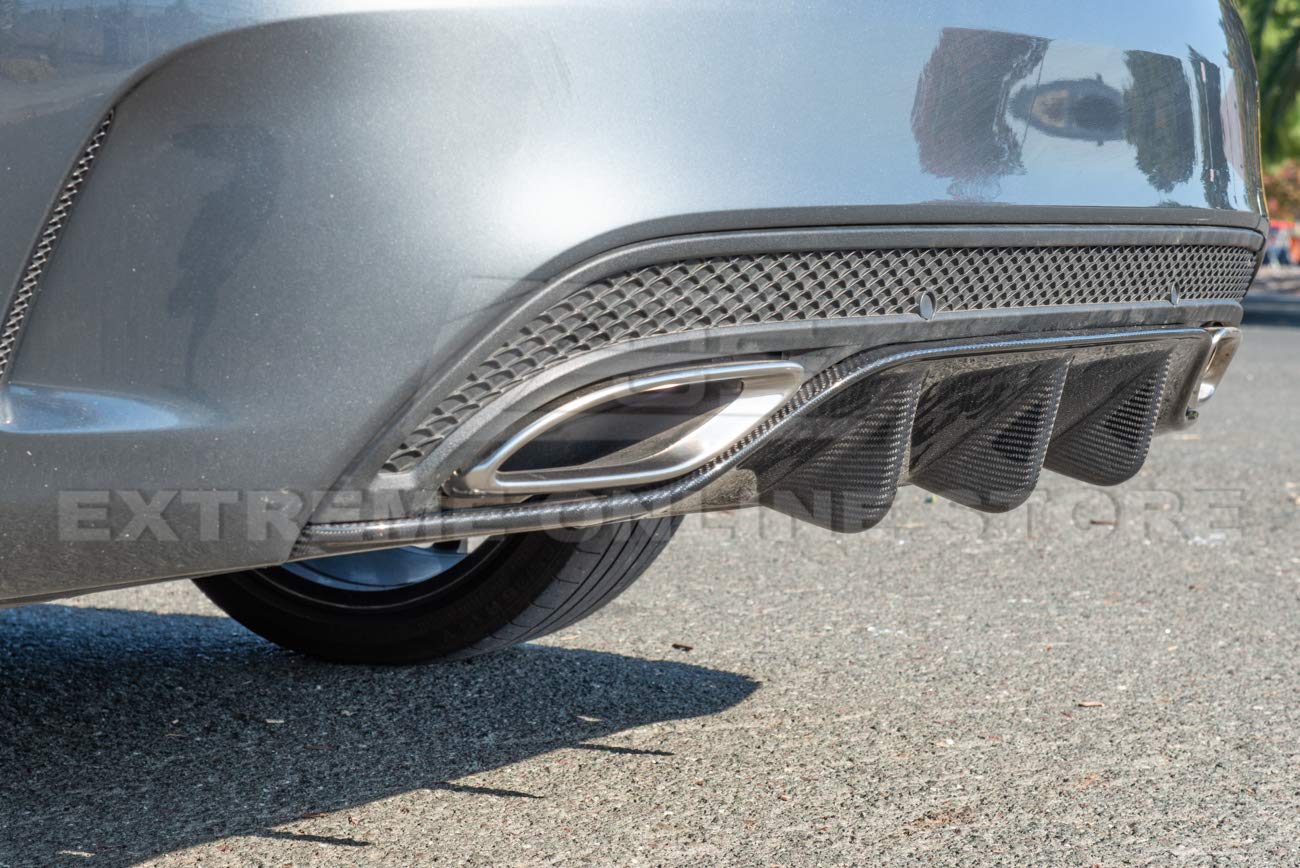 2015-2018 Mercedes Benz W205 C-Class AMG Sport Style Carbon Fiber Rear Bumper Lower Diffuser Replacement - Upgrade Your Car's Aerodynamics & Style for Street Racing & Show Car Events
