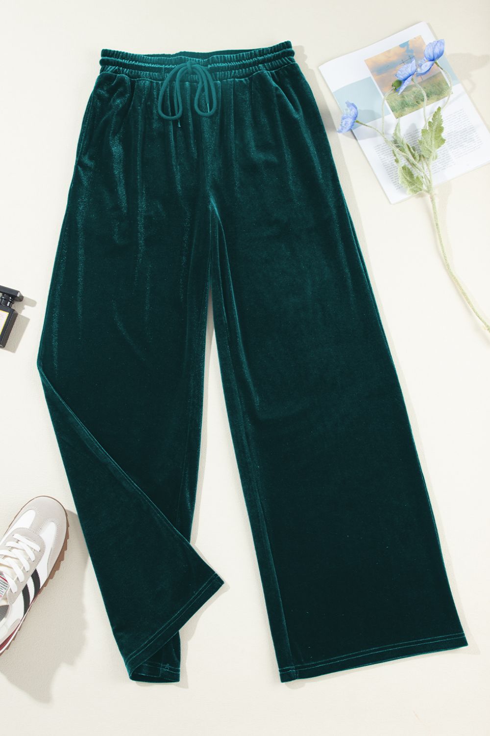 Drawstring Waist Wide Leg Active Pants for Women - Comfortable Yoga, Running & Lounge Wear - Plus Size Workout Joggers