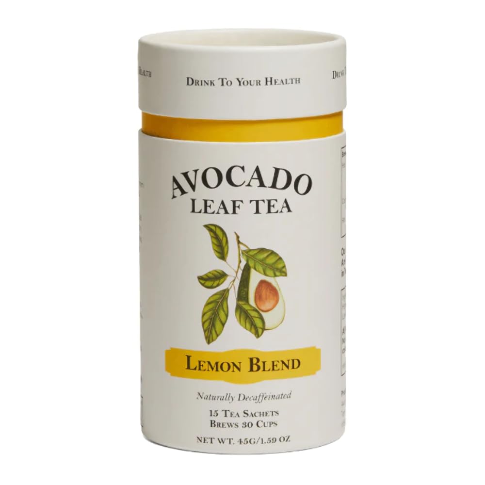 Organic Avocado Leaf Lemon Herbal Tea - Caffeine-Free, Immune Boosting, Non-GMO | 15 Tea Bags (30 Servings) | Perfect for Cold Brew Iced Tea or Relaxing Hot Tea - Ideal for Stress Relief & Wellness Routine