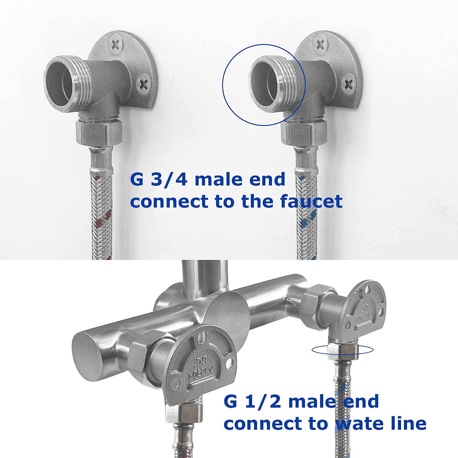 Aolemi Matte Black SUS304 Stainless Steel Outdoor Shower Faucet Set - 8