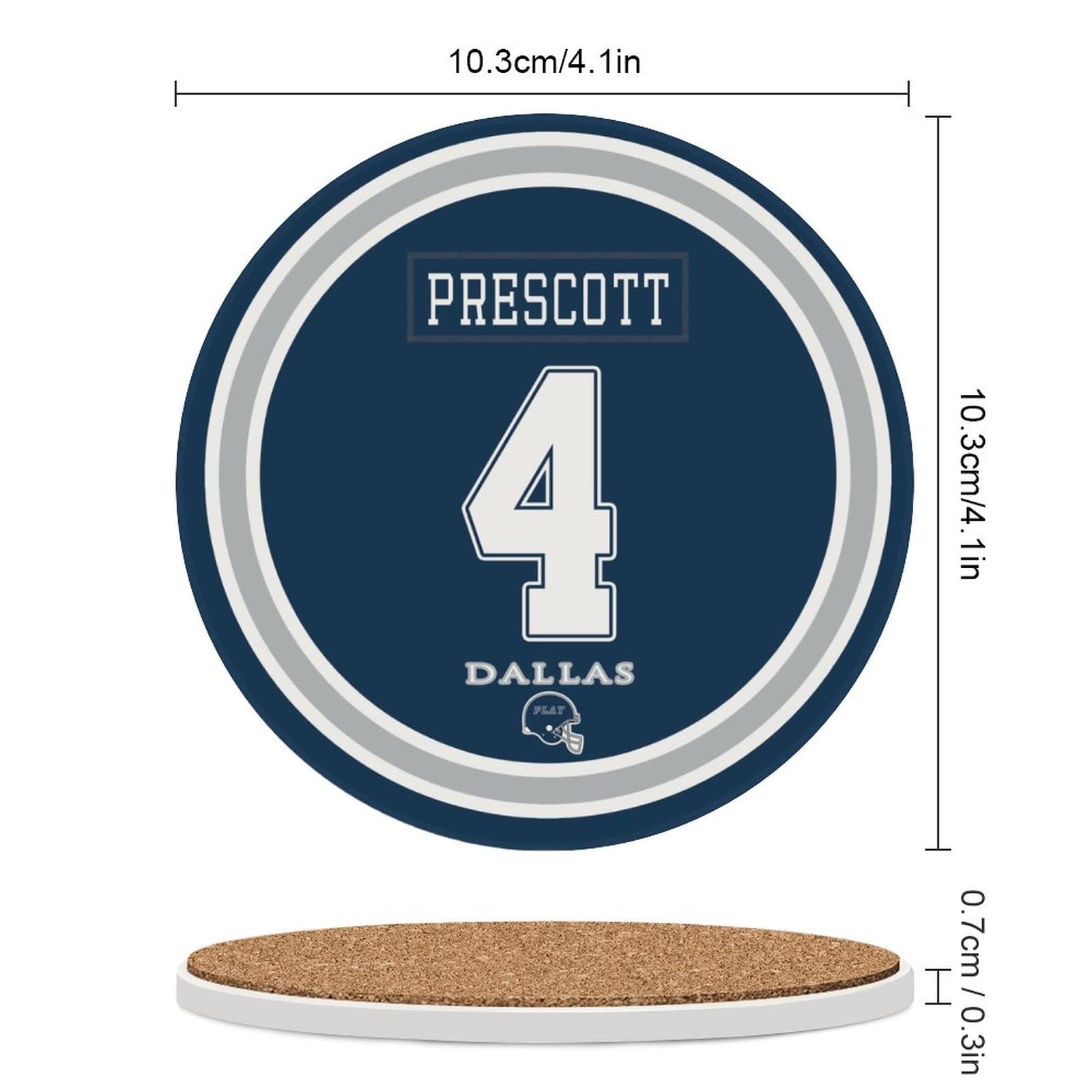 Dallas Cowboys Football Ceramic Coaster Set of 4 - NFL Team Logo Drink Coasters for Beer, Wine & Coffee Mugs - Perfect for Man Cave, Game Room & Sports Bar Decor