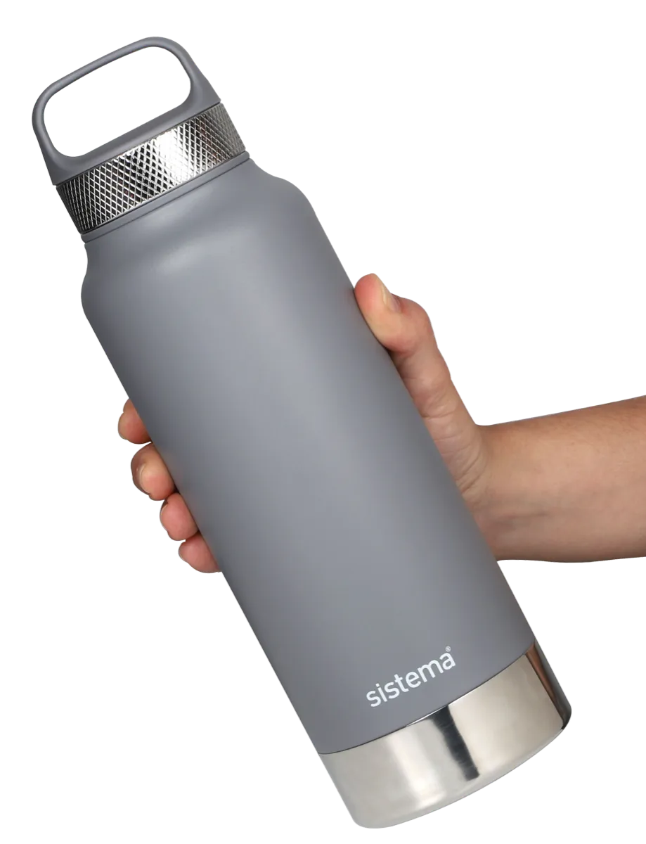 1L Double Walled Stainless Steel Water Bottle - Insulated Vacuum Flask for Hot & Cold Drinks - Perfect for Hiking, Gym, Office & Outdoor Activities
