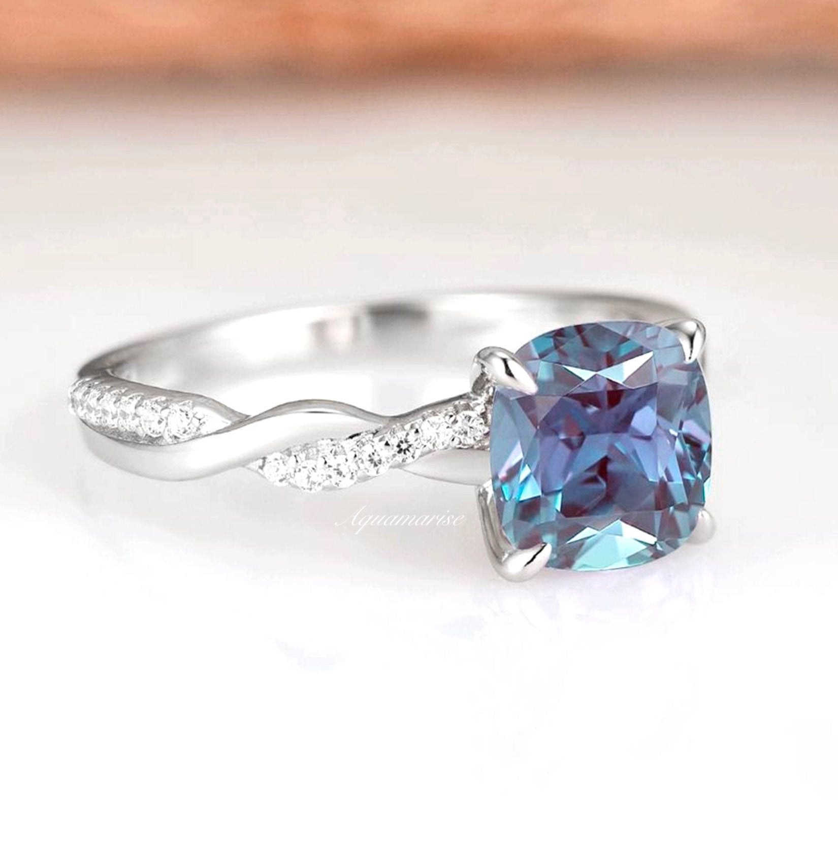 Sophia Alexandrite Ring - Genuine Sterling Silver Jewelry for Women, Elegant Color Changing Gemstone Ring, Perfect for Engagement, Anniversary & Special Occasions