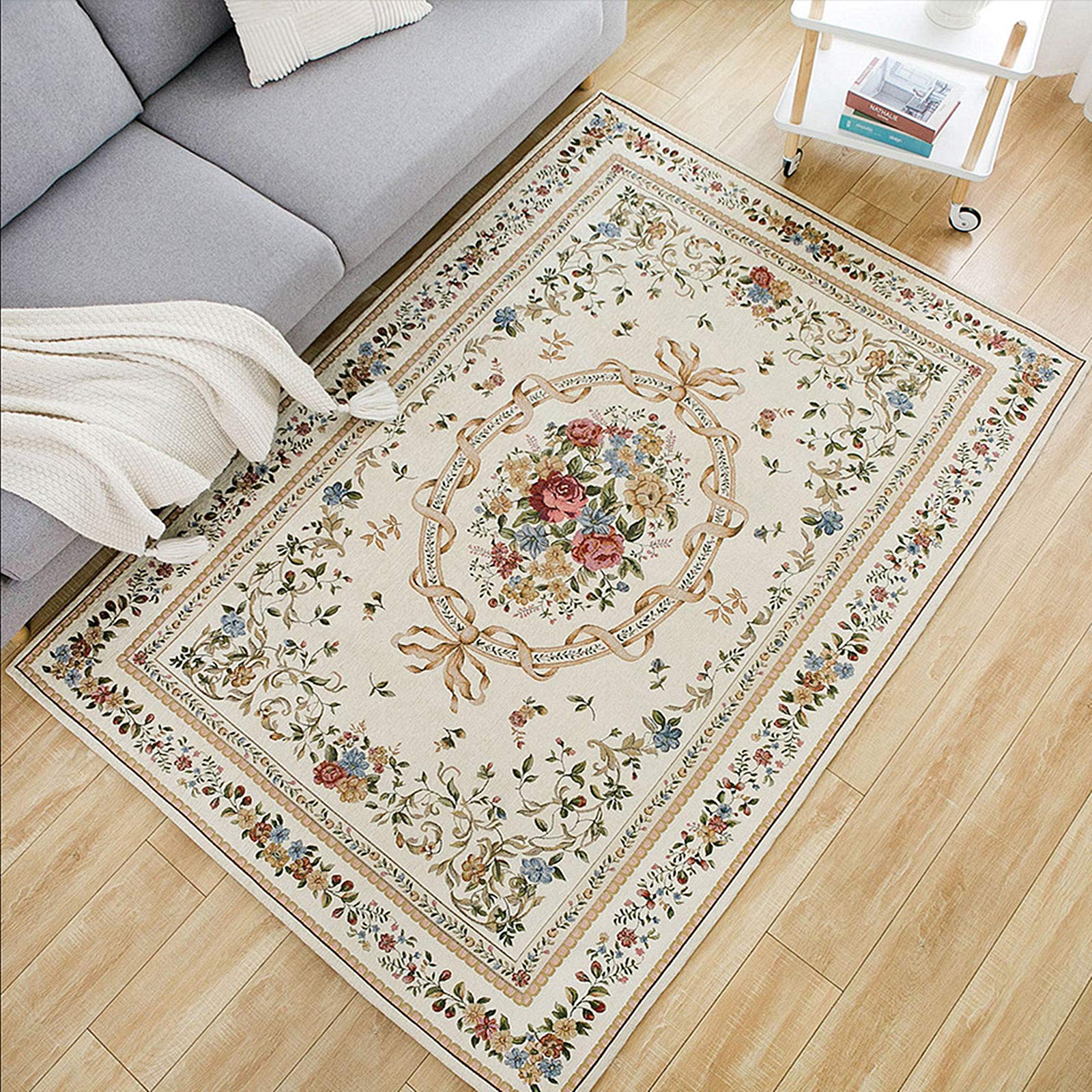 Ukeler Royal Collection Traditional Oriental Floral Rug - 55''x78.7'' Handmade Carpet for Bedroom, Living Room Decor | Euro Romance Design | Home Decor, Housewarming Gift
