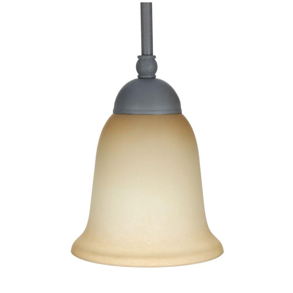Rustic Iron Mini Pendant Light - 1-Light Commercial Electric Fixture for Kitchen Island, Bar, or Dining Room Decor