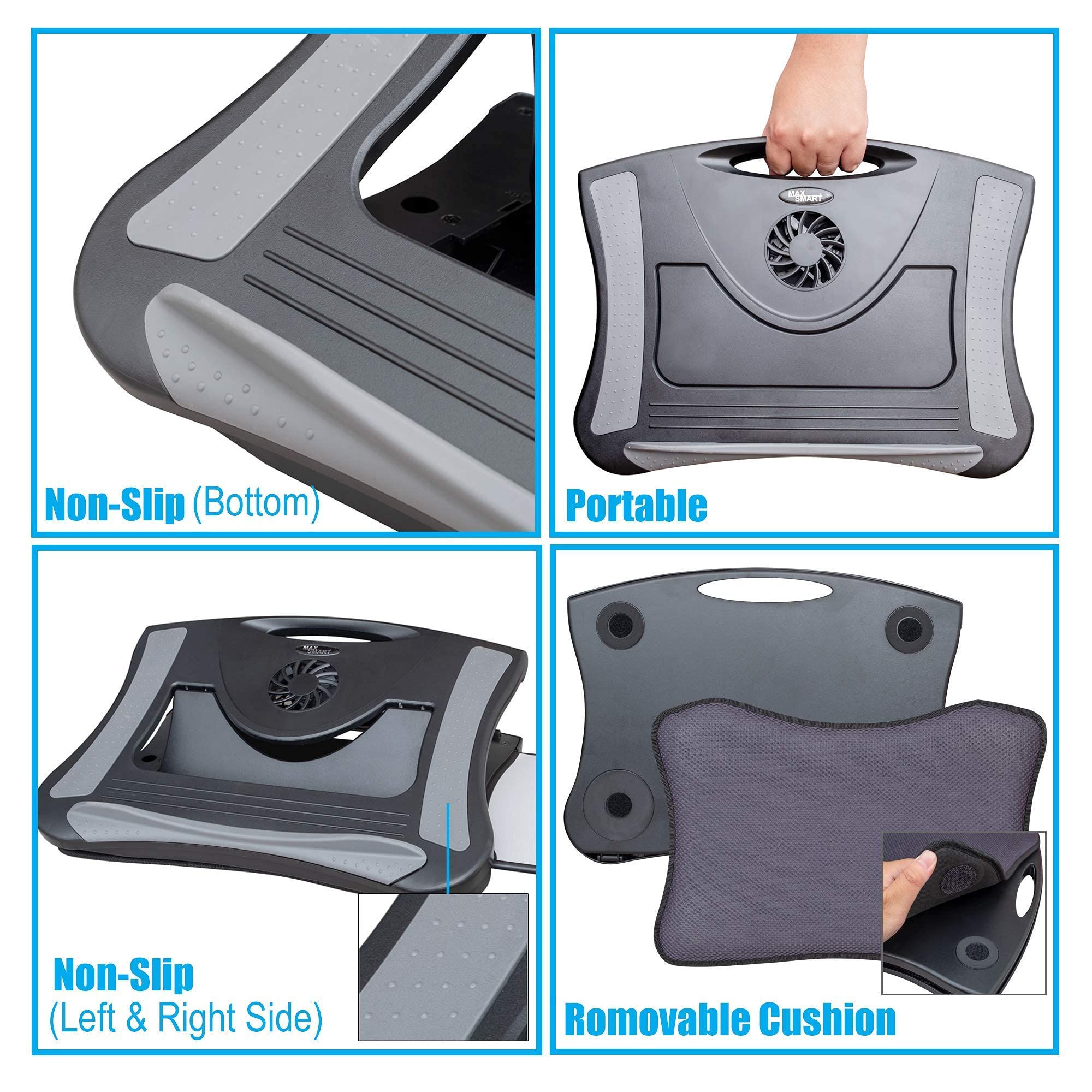 Ergonomic Clip-On Mouse Pad & Laptop Stand with Detachable Wrist Rest - Perfect for Office, Home & Travel Workspaces