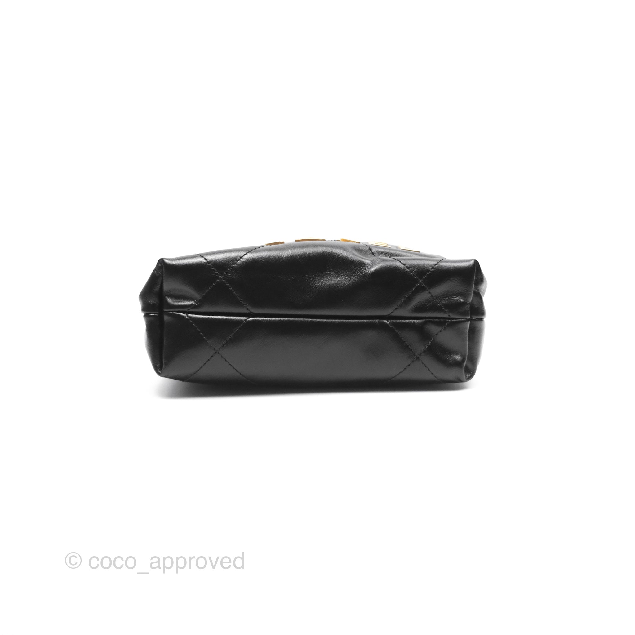 Chanel 22 Mini Bag Black Crumpled Calfskin Leather Crossbody Purse for Women | Luxury Designer Handbag for Date Night, Party & Everyday Use
