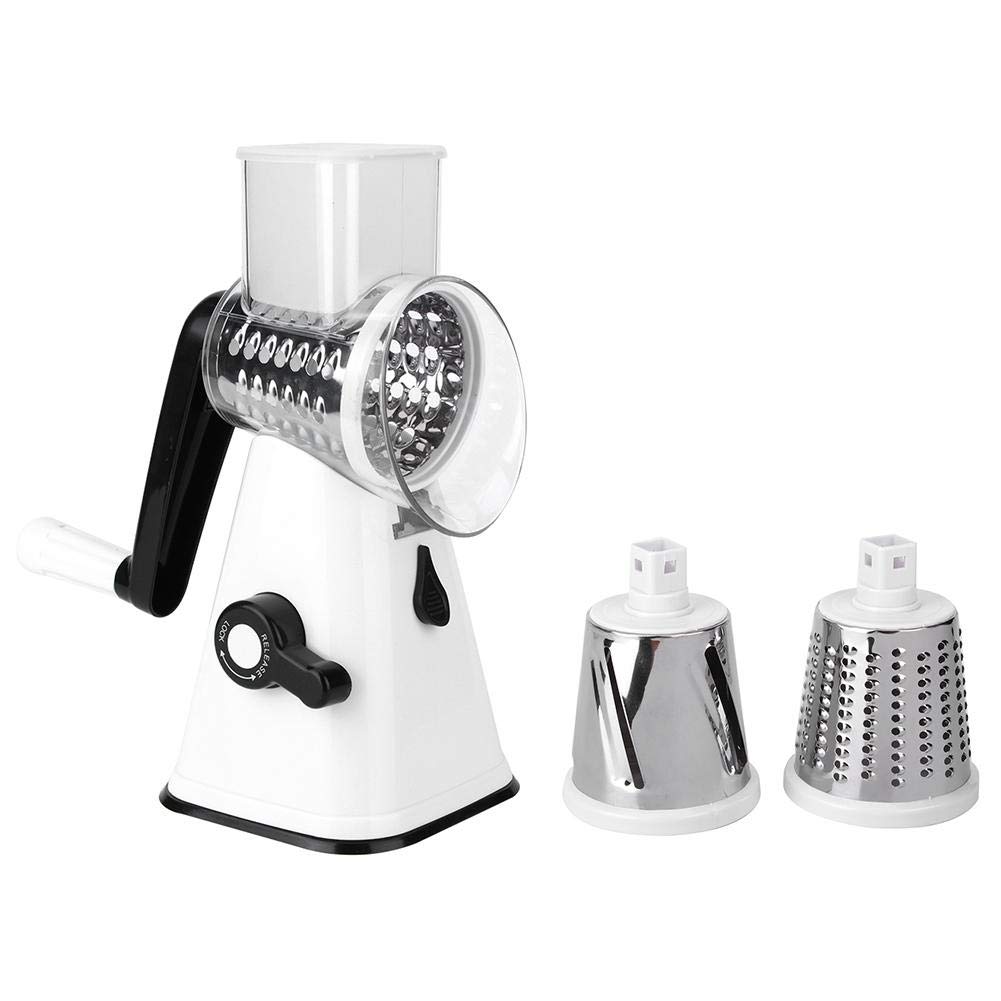 Manual Speedy Rotary Vegetable Shredder - 3 Blades for Potatoes, Nuts, Onions - Efficient Kitchen Cutter & Chopper Tool - Perfect for Meal Prep, Salads, and Healthy Snacks
