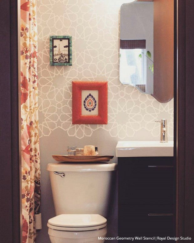 Moroccan Geometric Stencil Set for DIY Wall Art, Home Decor, and Craft Projects | Reusable Painting Template for Walls, Furniture, and Fabric