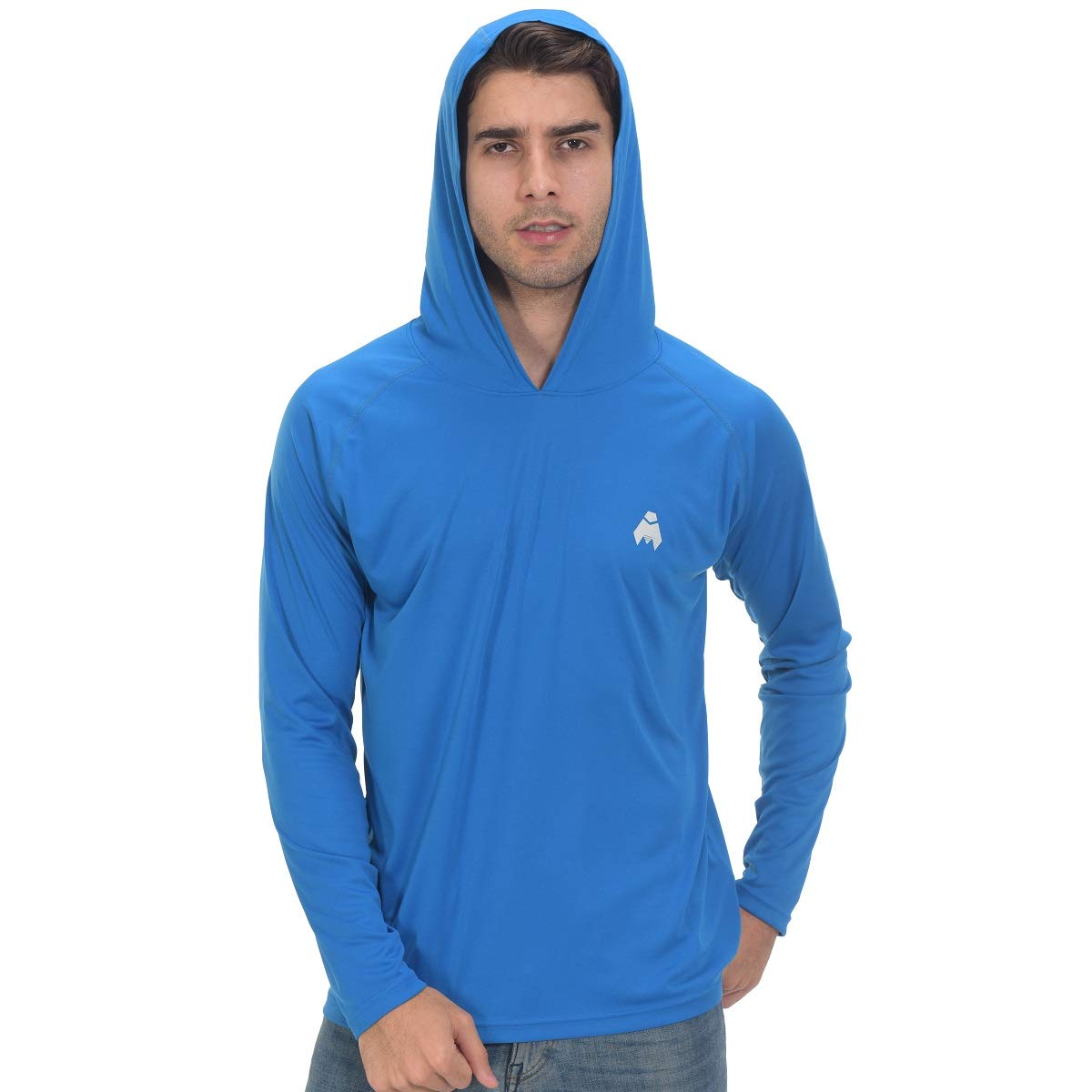Midubi Men's Long Sleeve Rash Guard UPF 50+ UV Protection Shirt - Sun Protective Hooded Tee for Golf, Fishing, Hiking & Running | Outdoor Sports & Active Wear