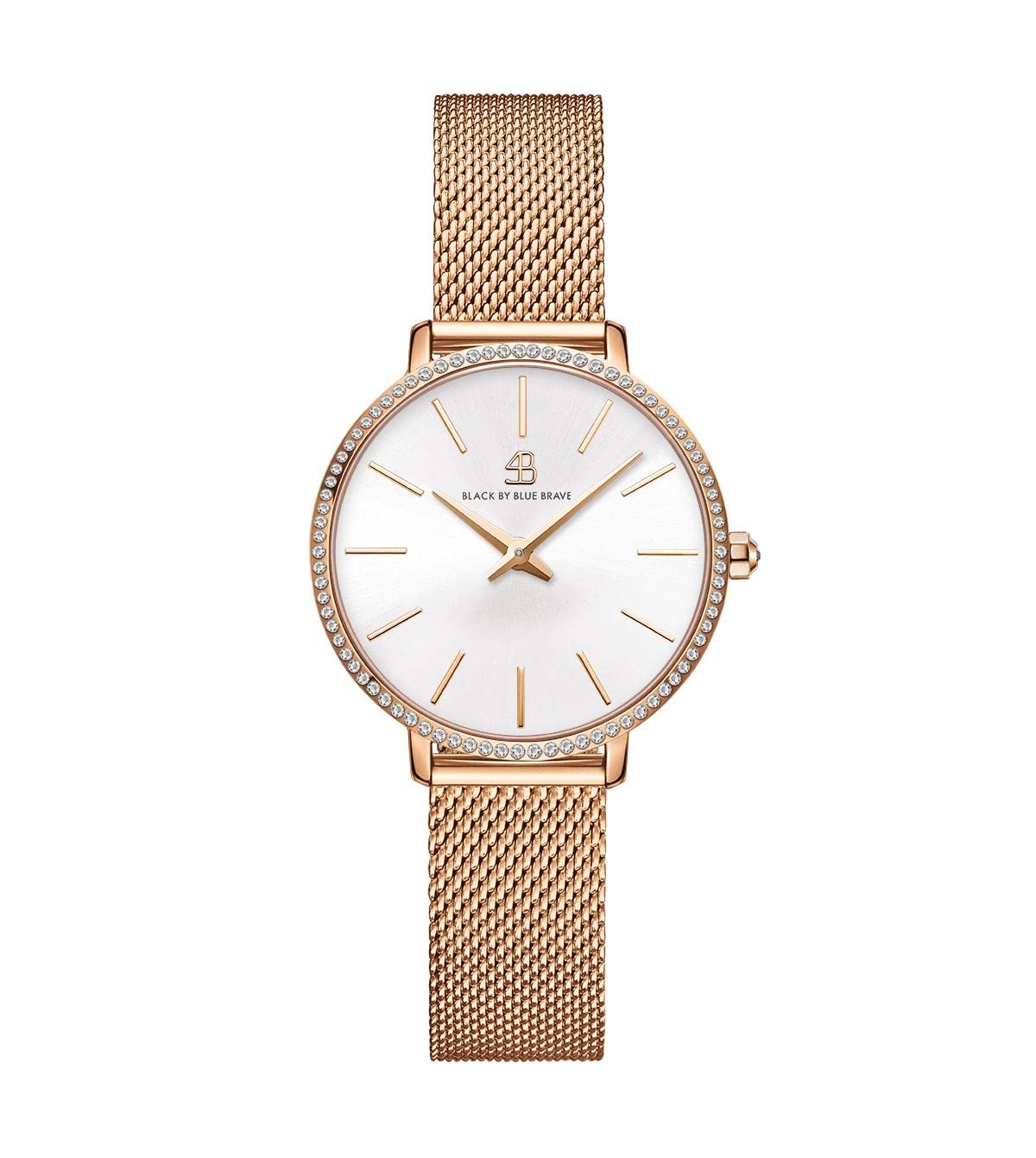 BlackByBlue Brave Women's Stainless Steel Mesh Band Watch - Waterproof Fashion Watch for Women, Elegant Dress Watch for Business & Casual Wear