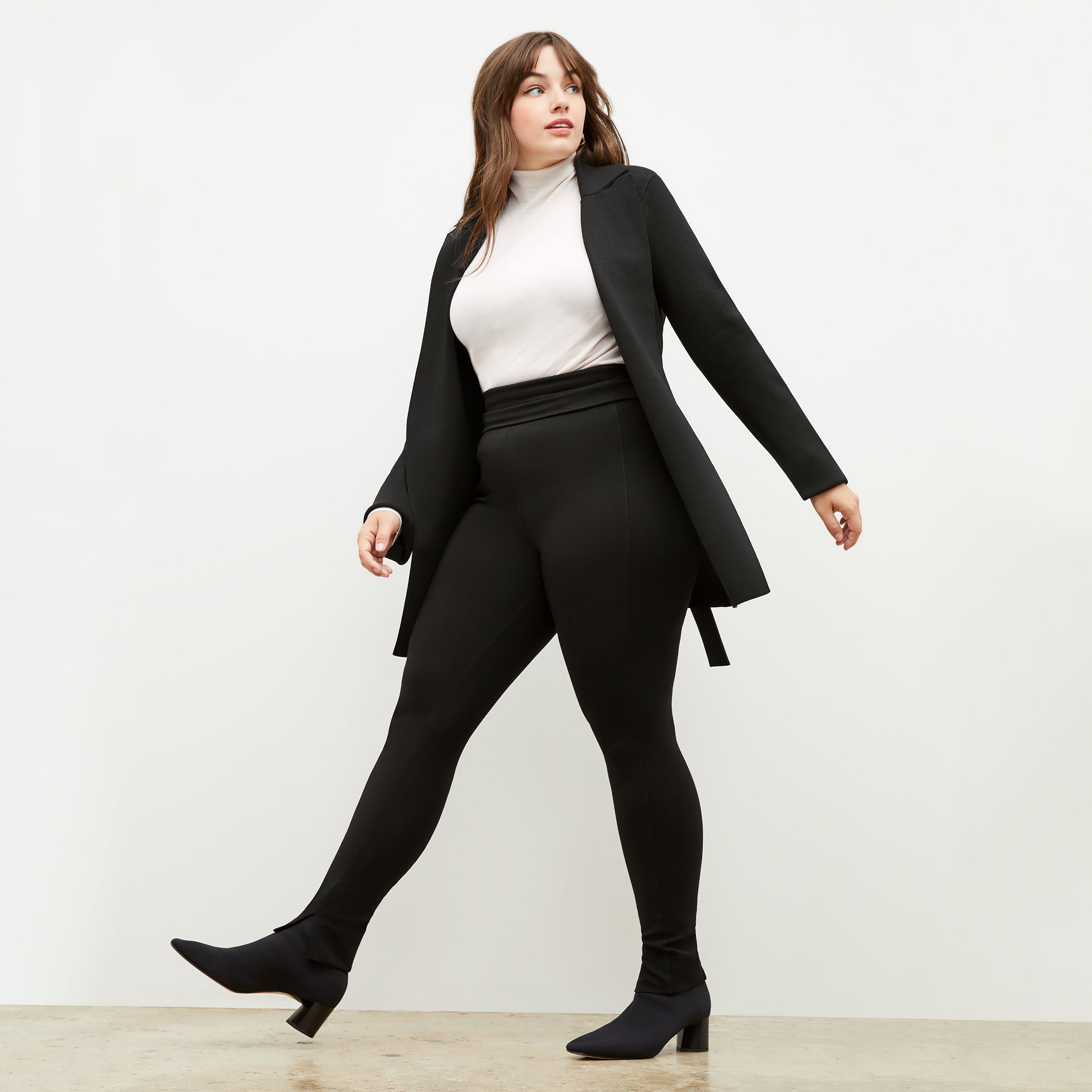 Stella Women's High-Waisted Ponte Leggings - Washable & Comfortable Black Workout Pants for Yoga, Running & Everyday Wear