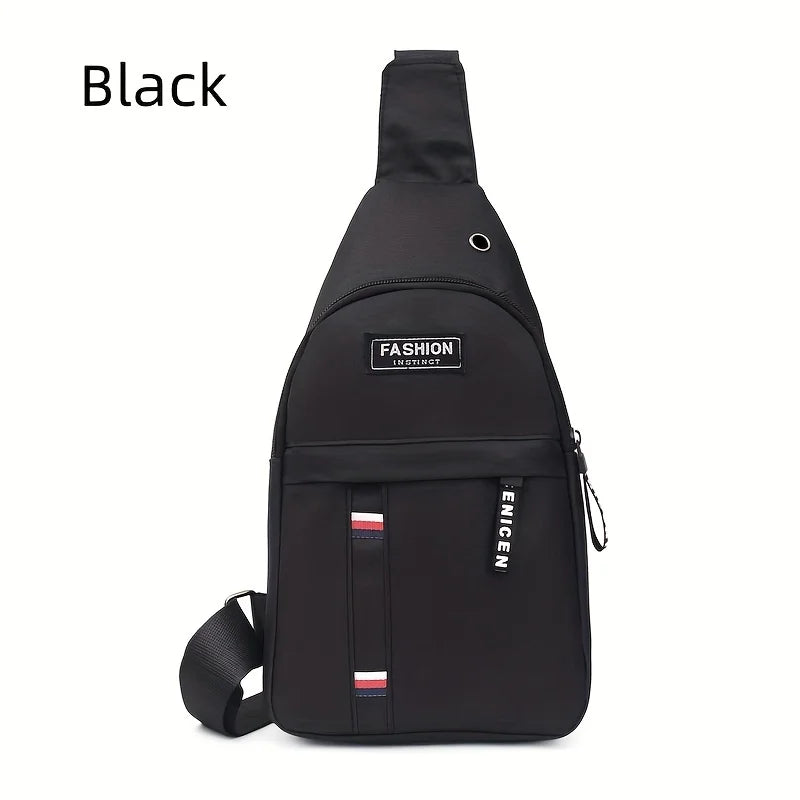 Men's Small Canvas Crossbody Chest Bag - Lightweight Multifunctional Sling Bag for Outdoor Sports, Travel, Hiking & Camping - Perfect for Daily Use, Gym, Cycling and Urban Adventures