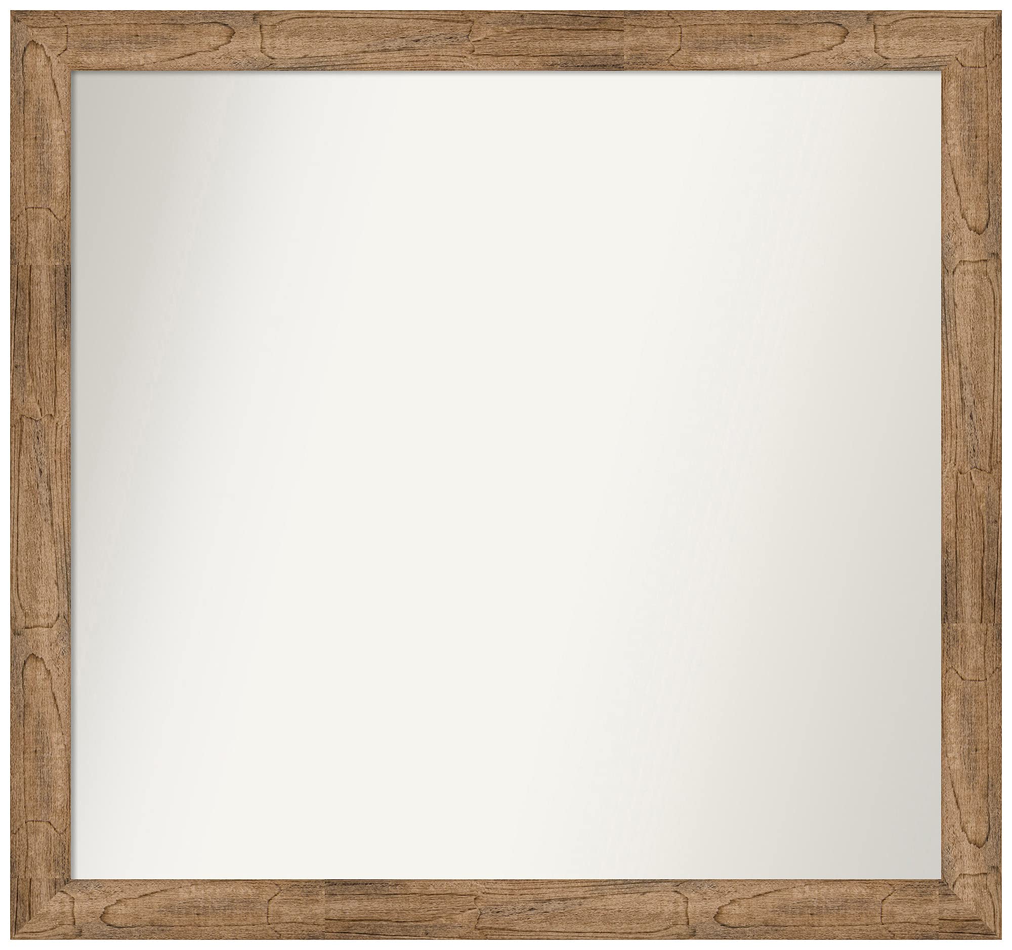 Amanti Art Custom Wall Mirror 30.5x32.5 Inch - Owl Brown Narrow Frame Non-Beveled Bathroom Mirror - Various Sizes Available - Perfect for Bathroom, Bedroom & Entryway Decor