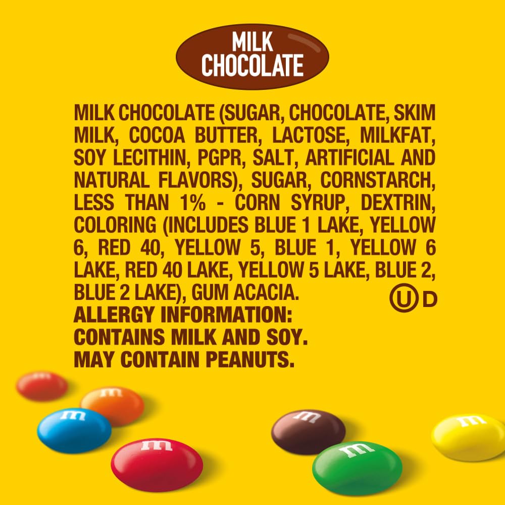 M&M'S Milk Chocolate Candy Peg Bag - 5.3 Oz (Pack of 12) | Bulk Chocolate Candies for Parties, Halloween, Easter & Office Snacks | Resealable Packaging for Freshness