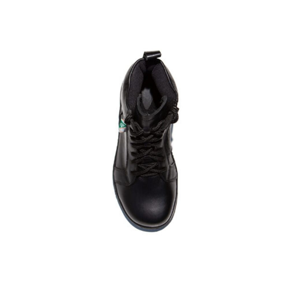 Feather Tokyo Women's Steel Toe Safety Boots with Side Zipper - Black (Model 140572) | Slip-Resistant Work Shoes for Construction, Warehouse & Outdoor Jobs