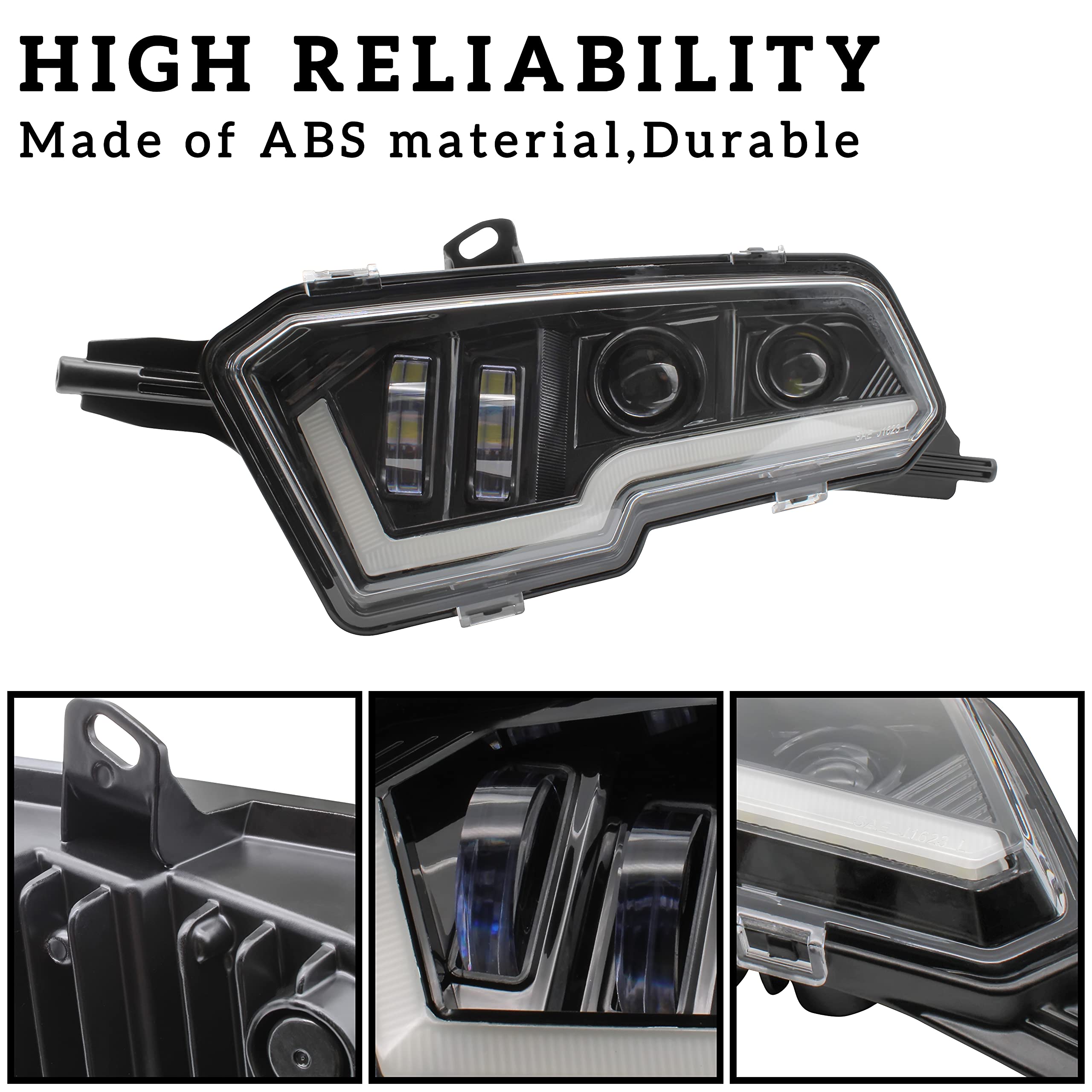 SAUTVS LED Headlights for Polaris Sportsman XP 1000/850/570/450 - High/Low Beam DRL Turn Signal - 2017-2025 Upgrade for Off-Road Adventures
