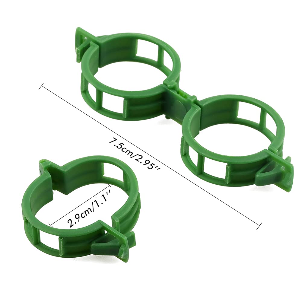 KINGLAKE 200 Pcs Green Plant Support Clips - Tomato Vine Trellis Clips for Vegetables, Garden Plant Clips to Grow Upright & Healthier - Perfect for Tomatoes, Cucumbers, Peas in Home Gardens & Greenhouses