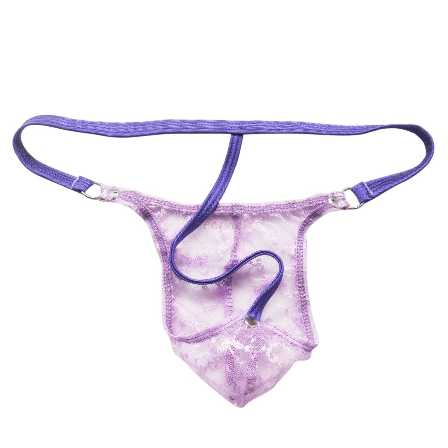 YiZYiF Men's Jacquard Lace See-Through Sissy Pouch Underwear - Breathable Sheer Lingerie for Crossdressing, Cosplay & Sensual Wear - Perfect for Role Play, Nightwear and Special Occasions