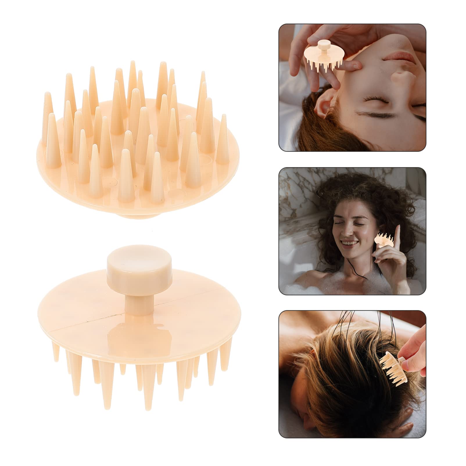 2 Pack Silicone Shampoo Brush & Scalp Massager - Gentle Hair Cleaning Comb for Shower & Bath - Perfect for Relaxing Scalp Massage & Deep Cleansing - Great Gift for Women & Men