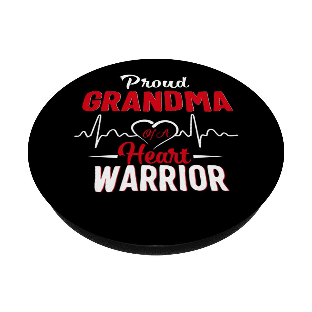 Proud Grandma of a Heart Warrior - CHD Awareness Gift - Swappable PopSockets PopGrip for Phones & Tablets - Perfect for Medical Staff, Parents & CHD Supporters