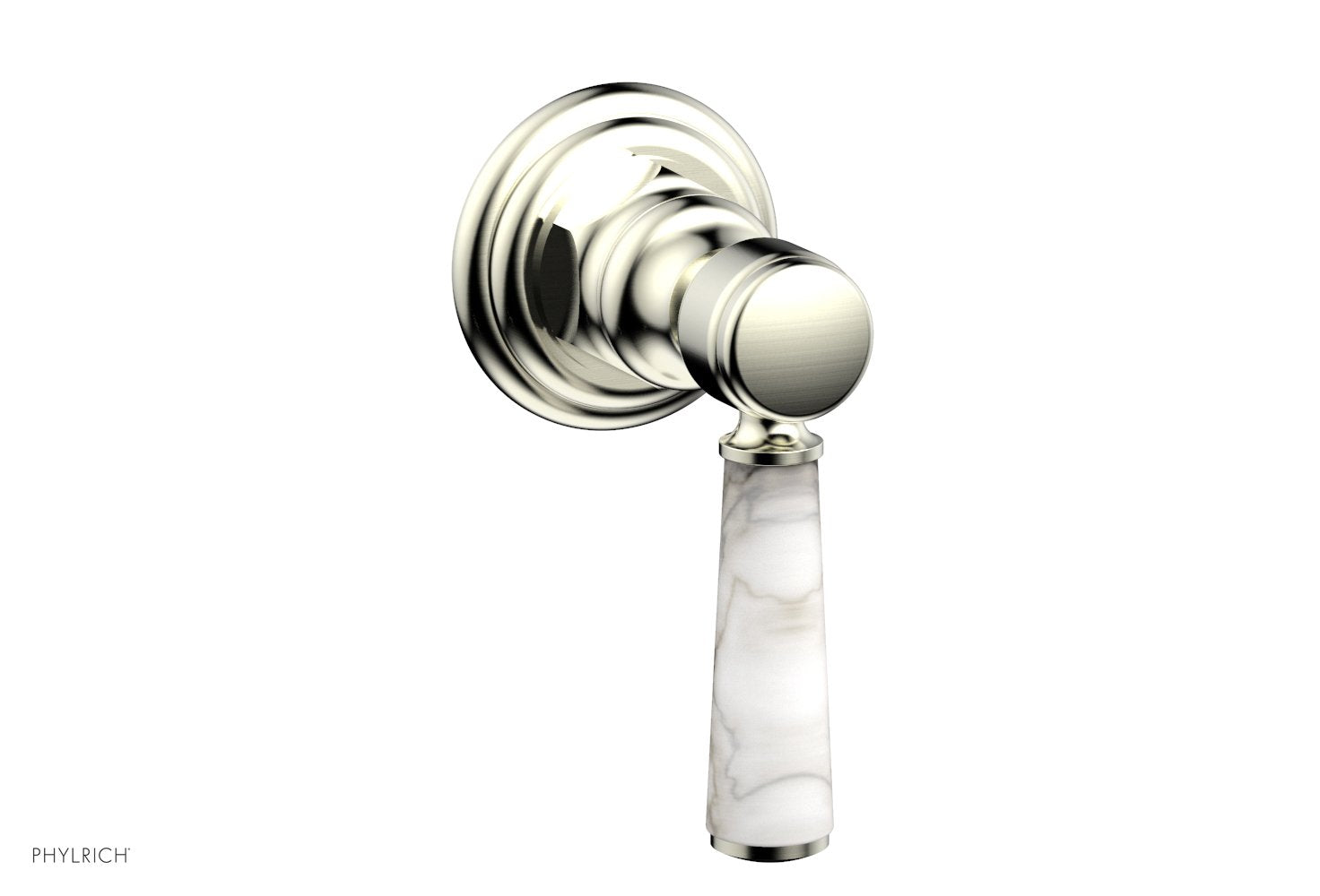 HEX TRADITIONAL HENRI White Marble Lever Handle Volume Control Diverter Valve - Perfect for Bathroom & Kitchen Faucet Control, Shower Diverter, and Sink Mixer Applications