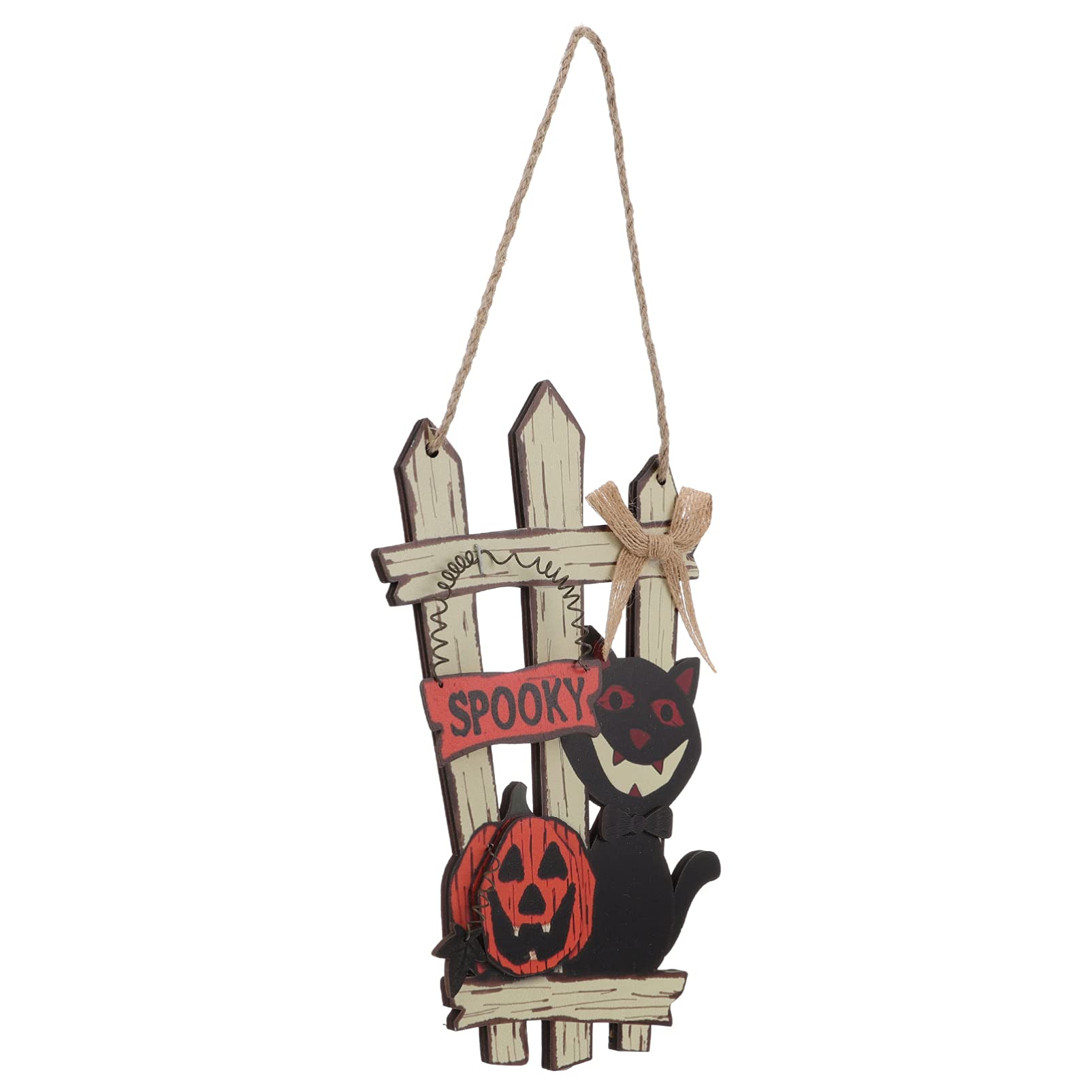 NOLITOY Halloween Wooden Welcome Sign - Cute Kitten Door Plaque & Garland Decor for Fall and Halloween - Perfect for Front Door, Porch, and Indoor Halloween Party Decorations