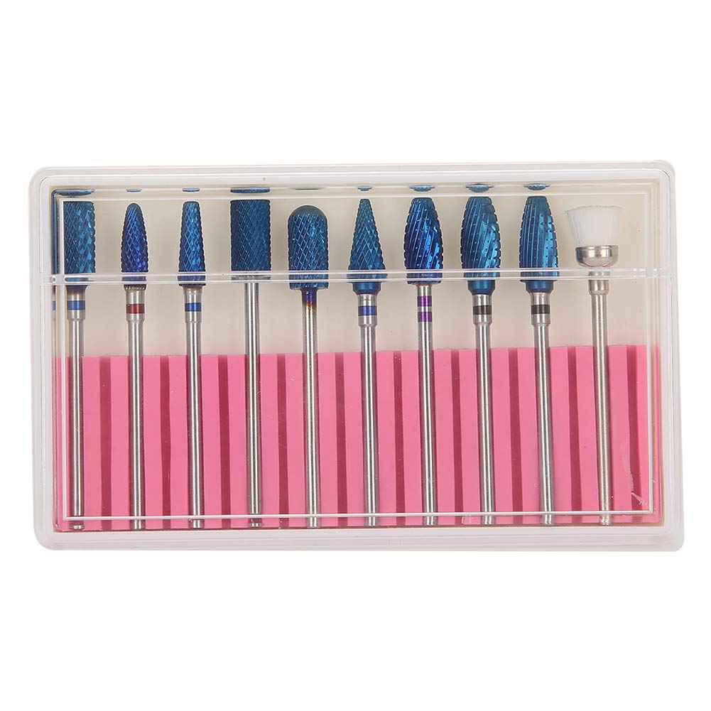 10Pcs Professional Nail Drill Bit Set for Manicure - Diamond Grinding Heads for Nail Art, Acrylic & Gel Polish - Perfect for Home Salon & Professional Nail Technicians (Use for Filing, Shaping & Smoothing Nails)