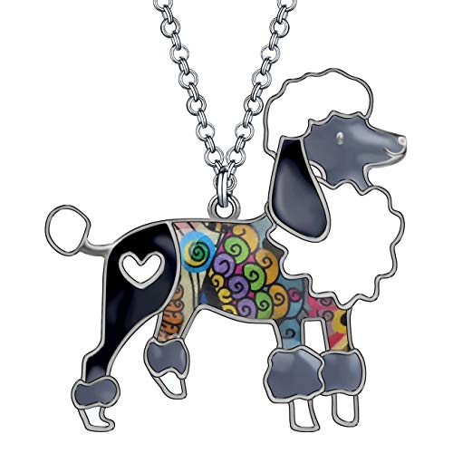 Enamel Poodle Dog Black