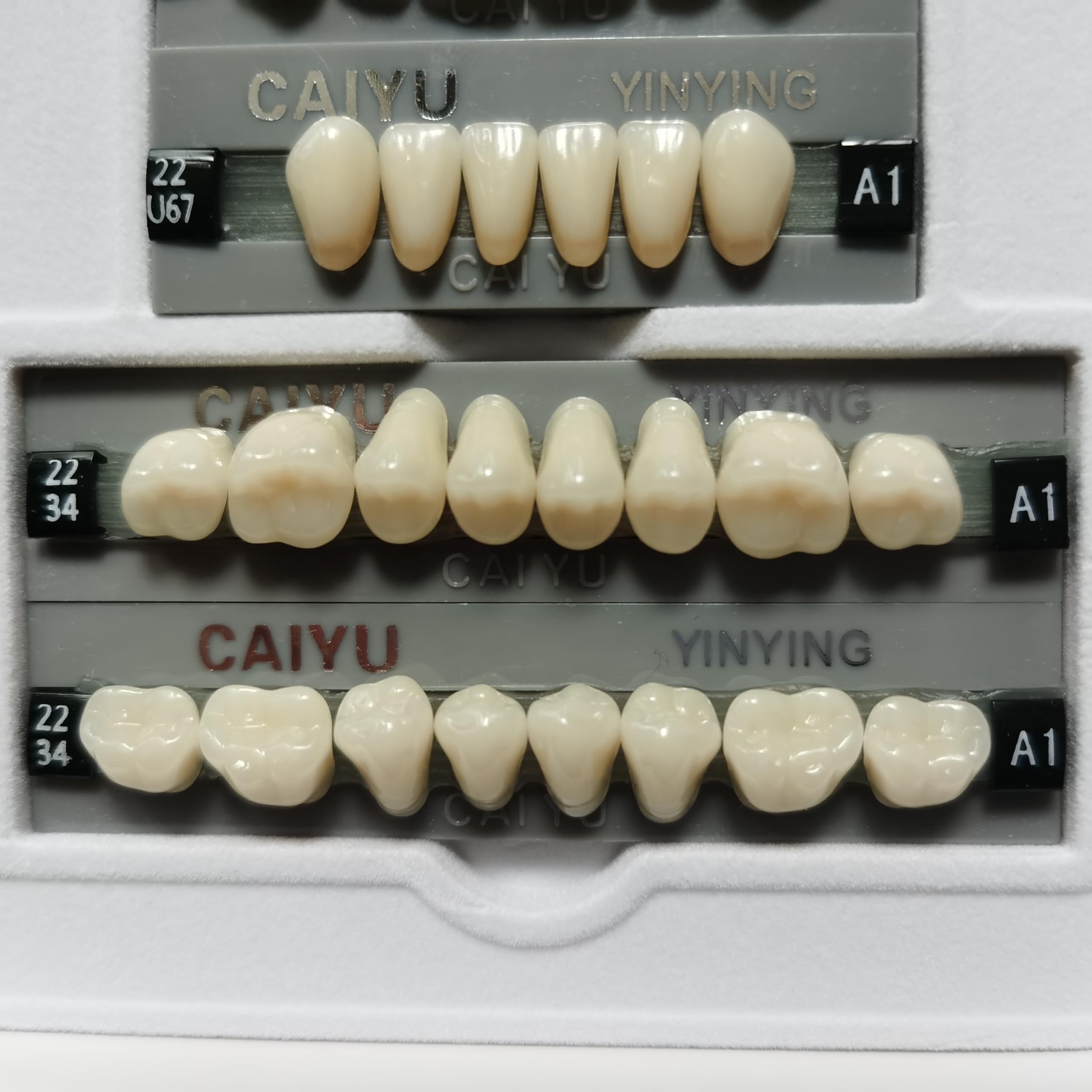 SDent® 2 Boxes Super Strong 3-Layer Acrylic False Teeth - A1 Shade, 56PCS (28 Teeth per Box) for Dentures & Dental Lab Use - Perfect for Denture Repair, Cosmetic Dentistry & Dental Practice