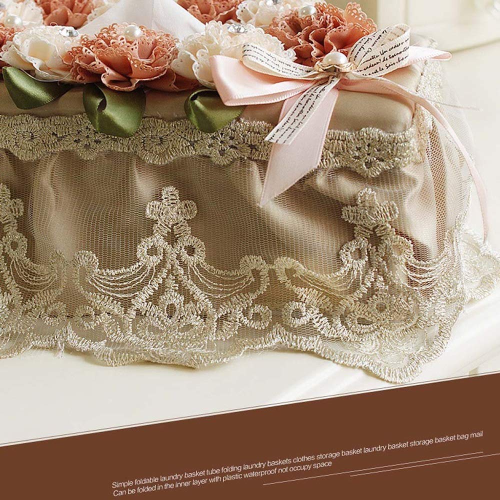 Adorable Flower Square Tissue Box Cover - Fabric & Plastic Tissue Holder for Bathroom, Bedroom, Office | Green Desktop Storage Box & Towel Dispenser | Perfect for Home Decor, Guest Rooms & Workspaces