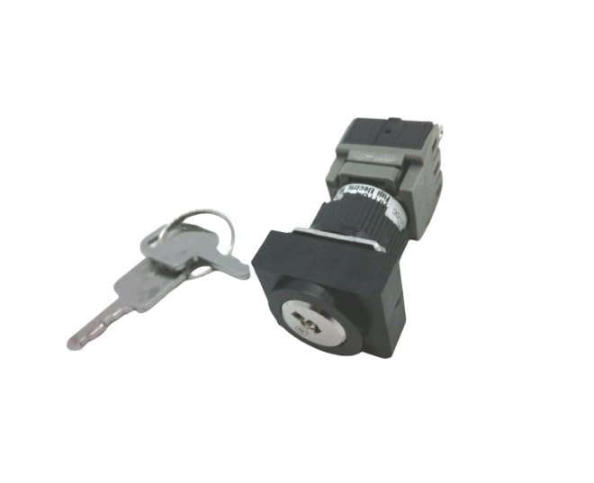AH164-J2A11A 1NO + 1NC 2 Position Key Selector Switch with Rectangular Bezel - Industrial Control Panel, Machinery Safety & Electrical Equipment Use