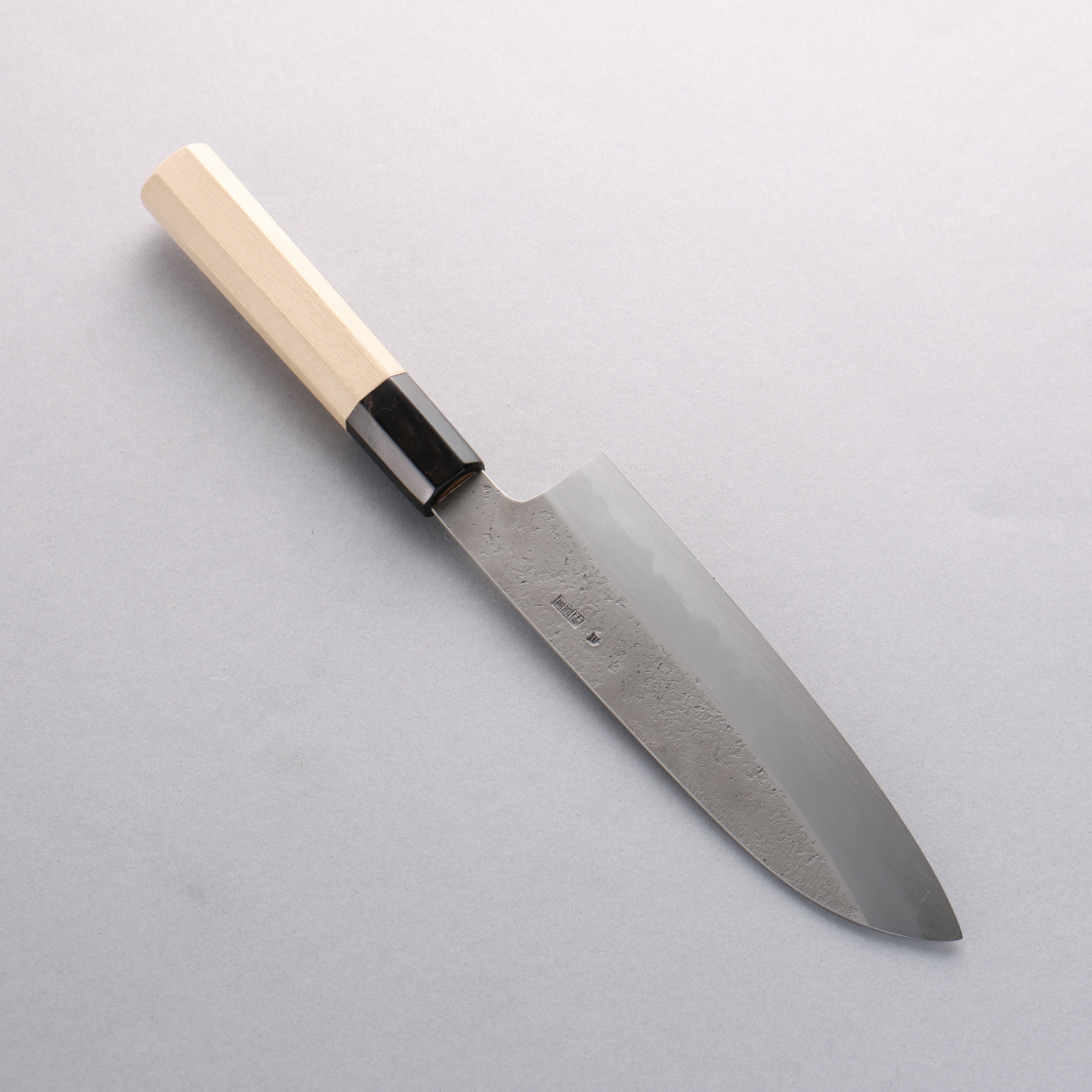 Premium Kikuzuki White Steel No.2 Nashiji Santoku Knife 180mm with Magnolia Wood Handle - Perfect for Slicing, Dicing & Chopping Vegetables, Meat & Fish in Professional & Home Kitchens