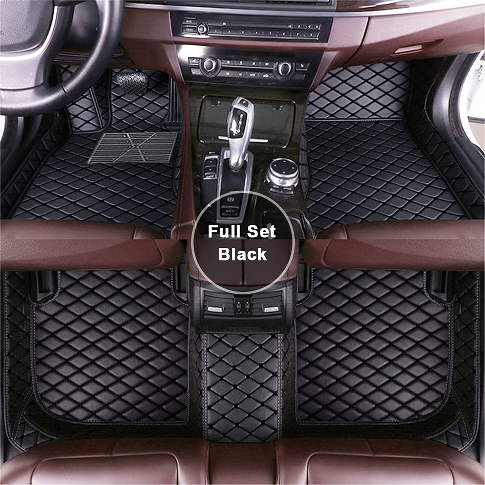 Premium Custom Car Floor Mats for KIA Sorento 5-Seat 2013-2014 - All Weather Waterproof Full Set with Wear-Resistant Leather - Front & Rear Coverage - Perfect for Road Trips, Daily Commutes and Family Adventures (Black)