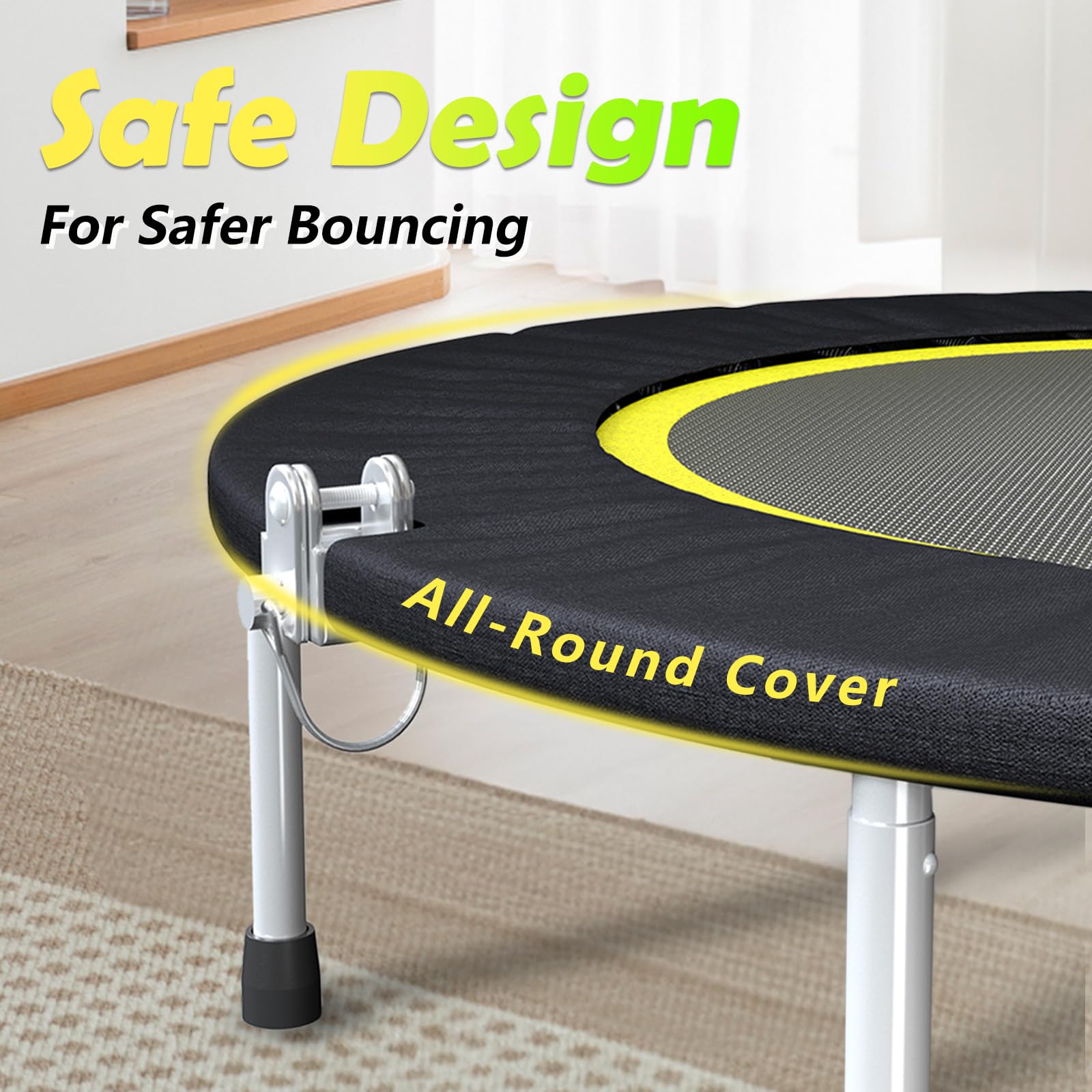 SkyBound Mini Trampoline for Adults - Adjustable T-Bar Handle Rebounder for Home Fitness, Cardio Workout & Weight Loss | Perfect for Indoor Exercise, Gym Training & Family Fun