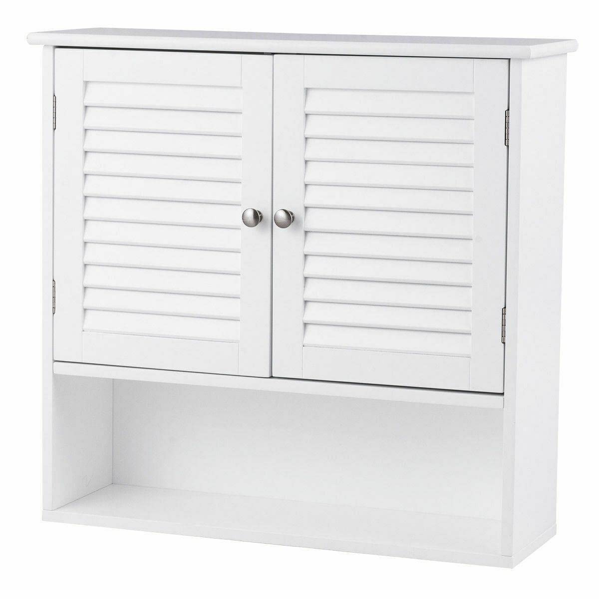 Double Door Wall Mounted Bathroom Storage Cabinet - Medicine Organizer with Shelves for Bathroom, Kitchen & Home Decor - Perfect for Small Spaces & Clutter-Free Organization