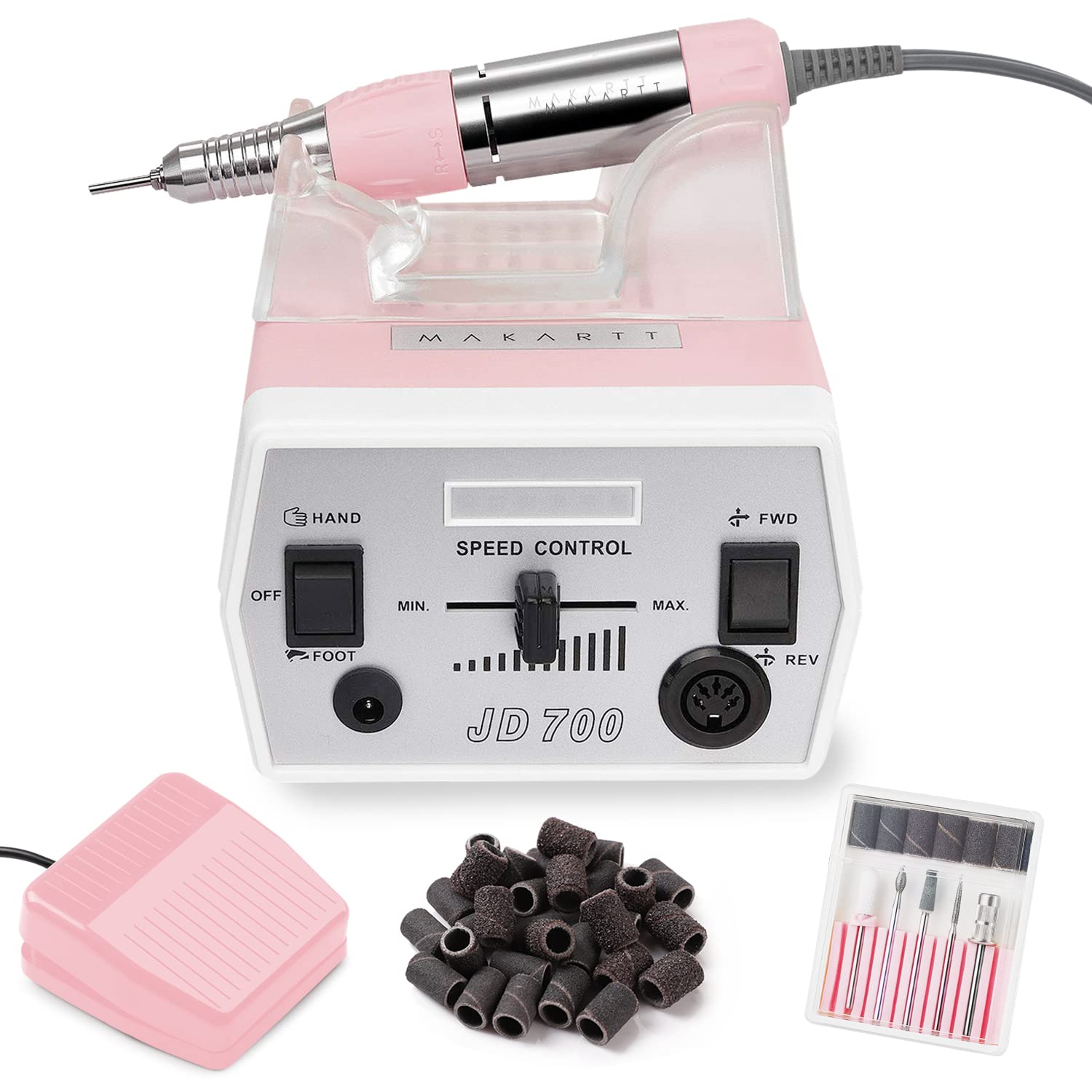 Makartt Professional Nail Drill Kit - Electric Nail File Machine with Sterilizer (JD700 Model) for Salon & Home Manicure/Pedicure | Perfect for Nail Art, Acrylics & Gel Extensions
