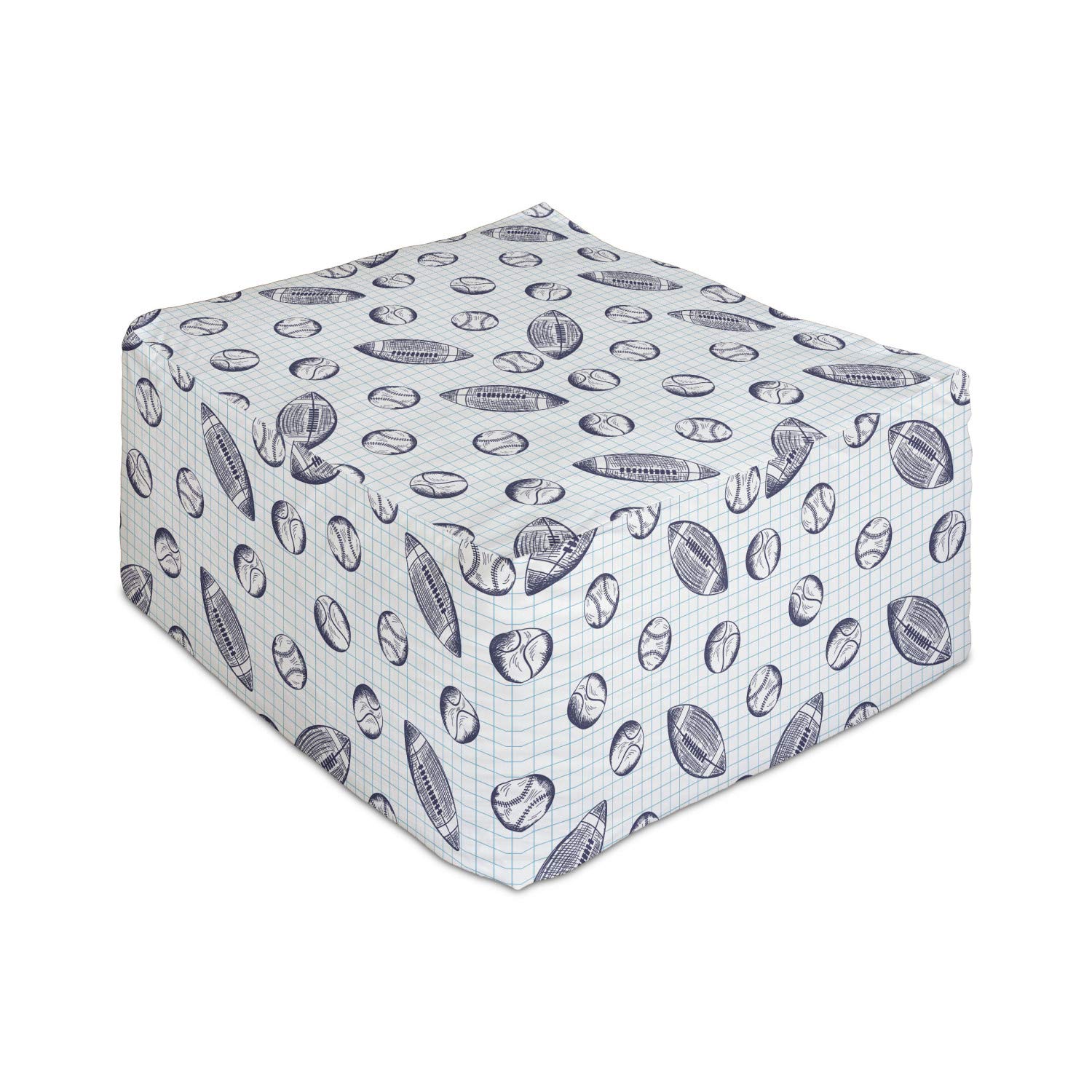 Ambesonne Baseball Rectangle Pouf Ottoman - 25