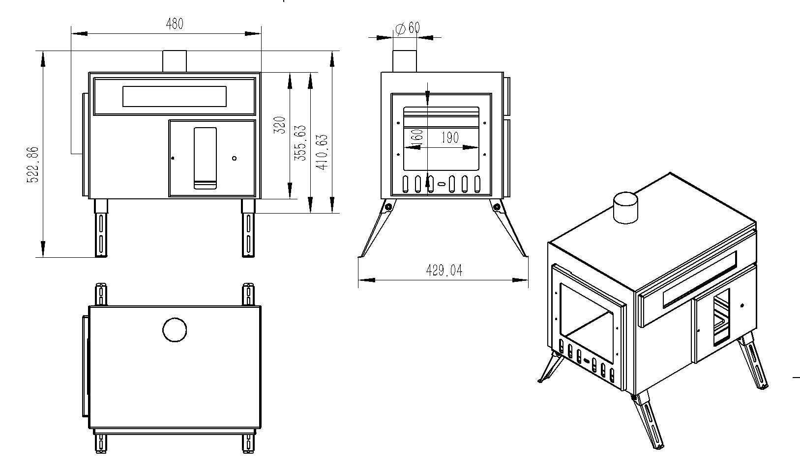 8K Combo Oven with Outdoor Wood Burning Stove - Perfect for Camping, Backyard Cooking & Off-Grid Living
