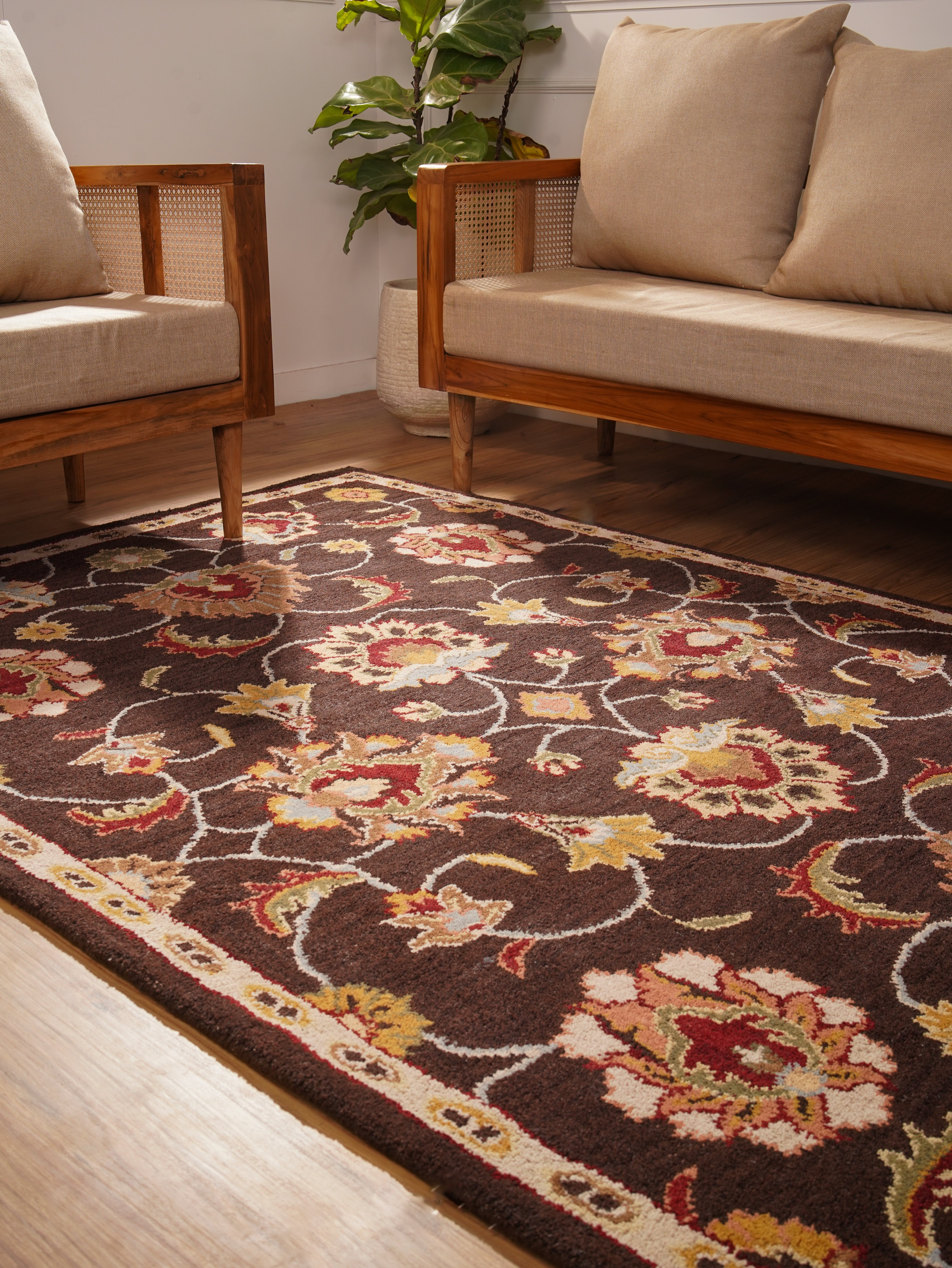 Baluchi Hand Tufted Rug - Authentic Afghan Wool Carpet for Living Room, Bedroom & Home Decor | Soft & Durable Traditional Oriental Area Rug