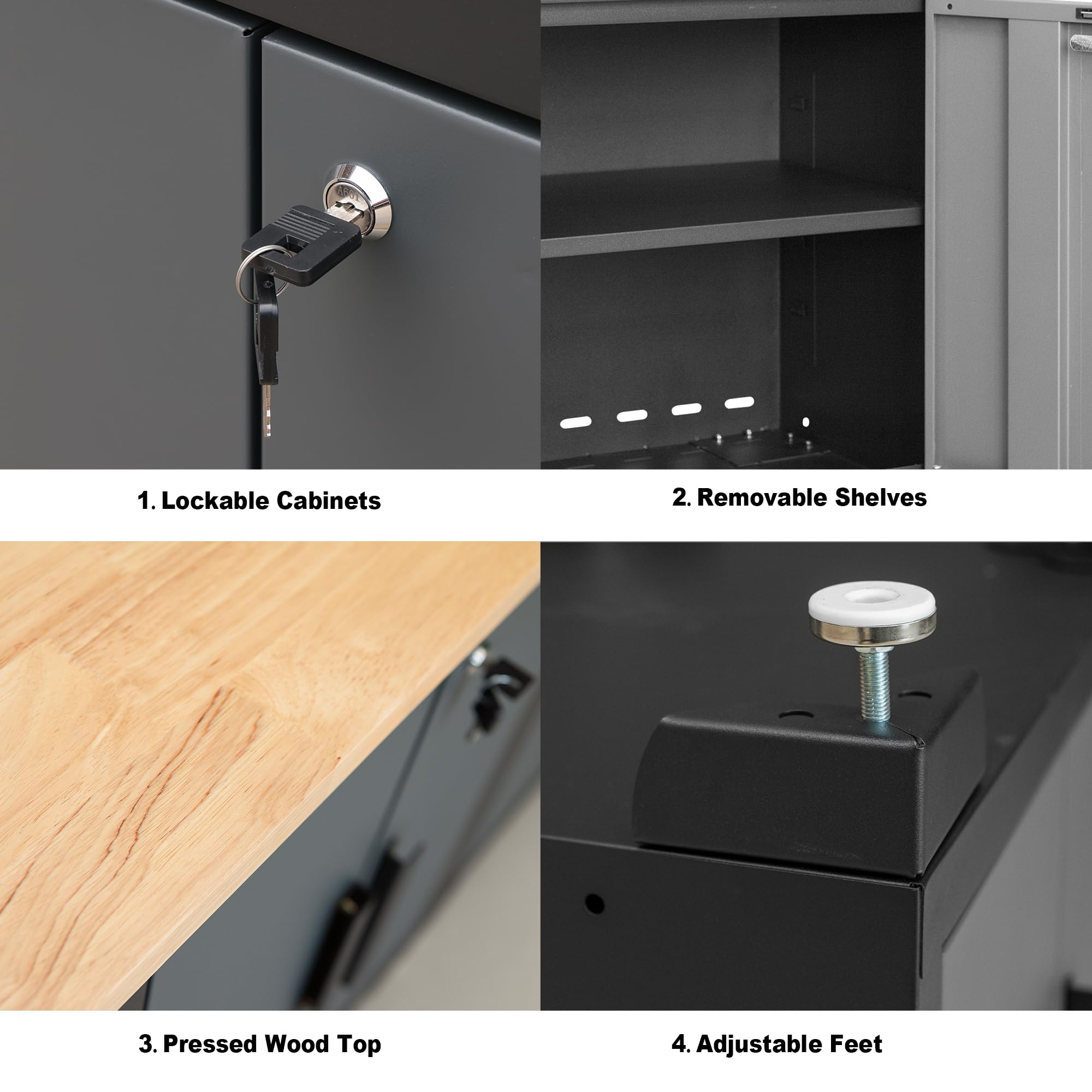 Torin 5-Piece Garage Storage System - Steel Cabinets & Workbench for Garage Organization