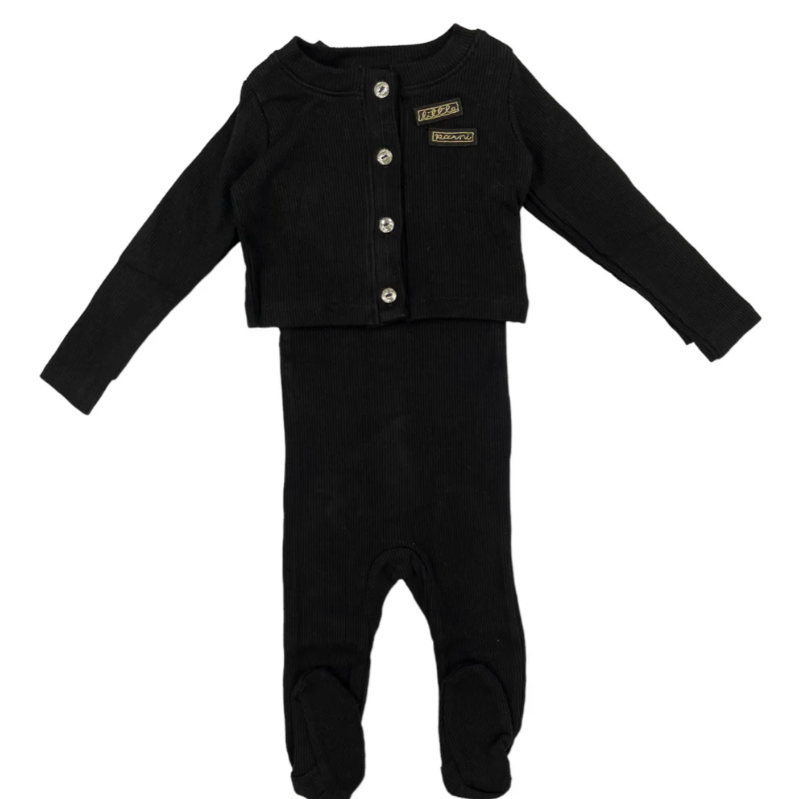 Little Parni Rib Stretchy Baby Cardigan - Soft & Cozy Knit Sweater for Infants (6-12 Months) - Perfect for Playdates, Family Outings & Photo Shoots
