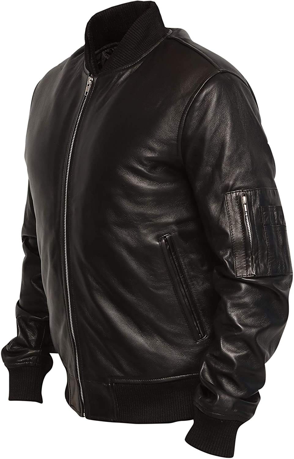 Premium RSH LeatherCraft Genuine Sheepskin MA1 Aviator Flight Jacket - Classic American Bomber Style for Men & Women | Perfect for Winter, Motorcycle Riding & Outdoor Adventures