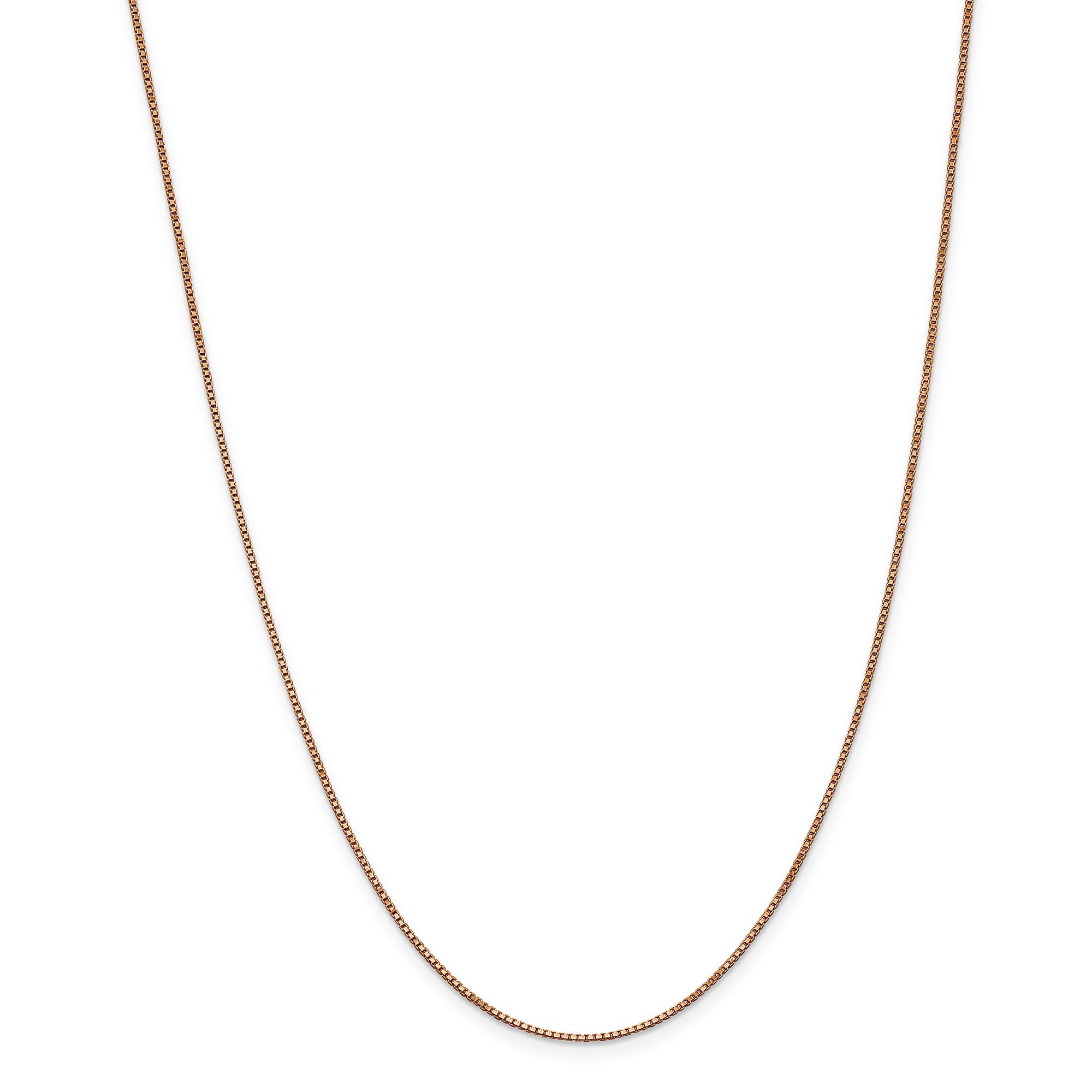 14K Rose Gold 1.0mm Box Link Chain Necklace - 30 Inch Length, Dainty & Elegant Jewelry for Women - Perfect for Layering, Gift Giving & Everyday Wear