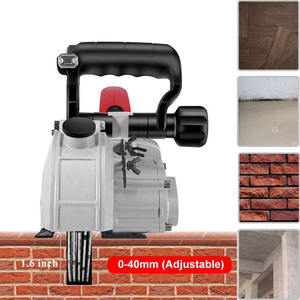 110V Red Wall Grooving Machine - Concrete & Marble Channel Cutter for Slotting & Grooving - Perfect for DIY Home Renovation, Construction & Tile Installation Projects